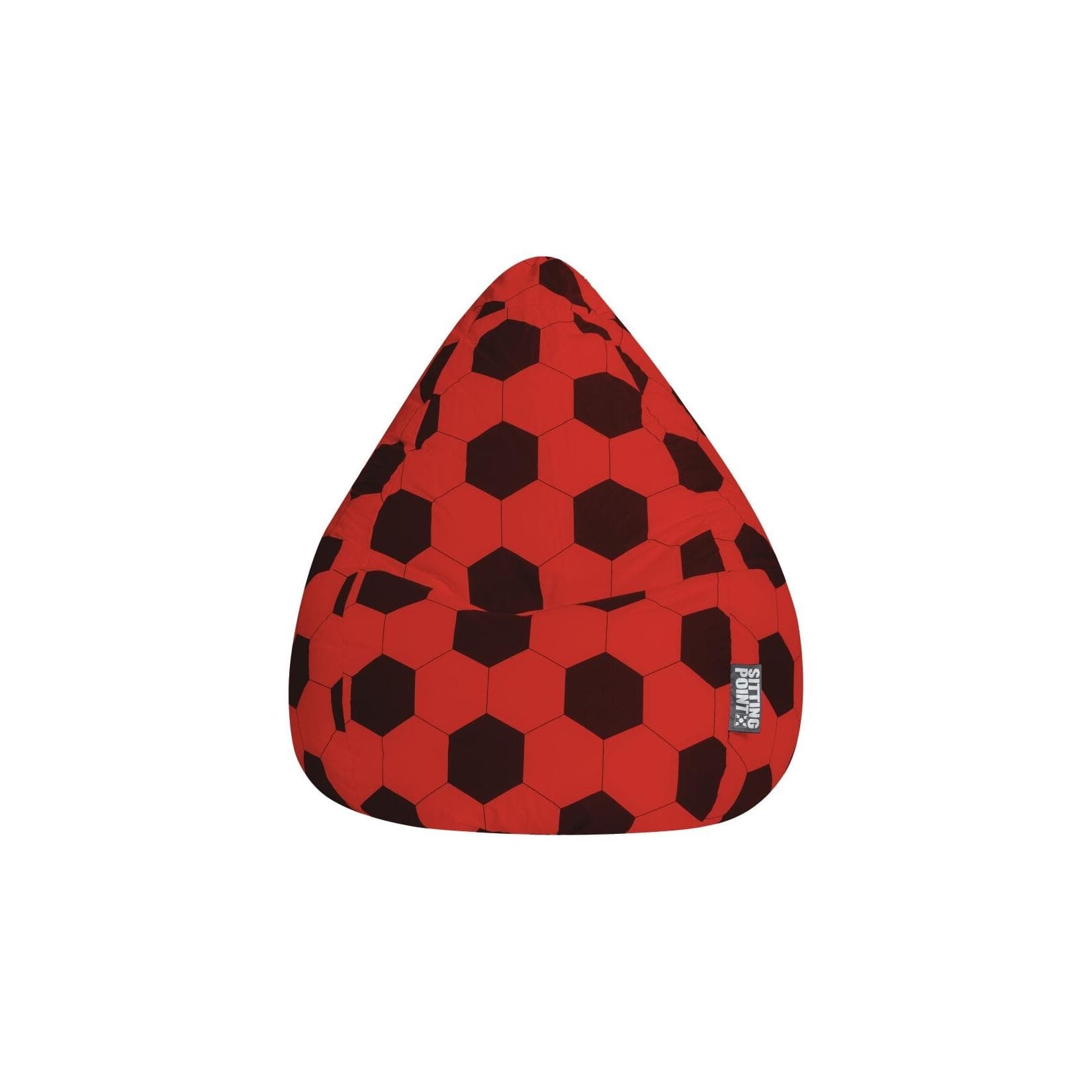 BeanBag FANKURVE XL Sitzsack Rot-Schwarz Fußball-Design