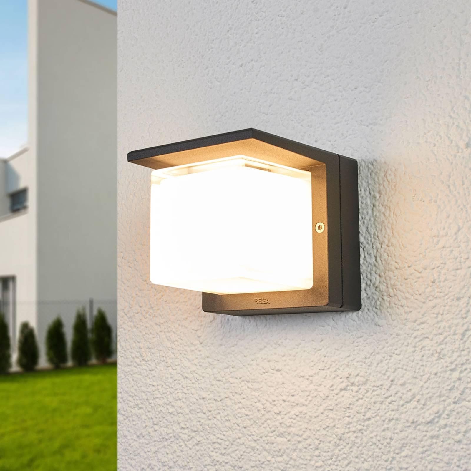 BEGA LED-Außenwandleuchte 33327 Grau Metall IP65 CCT