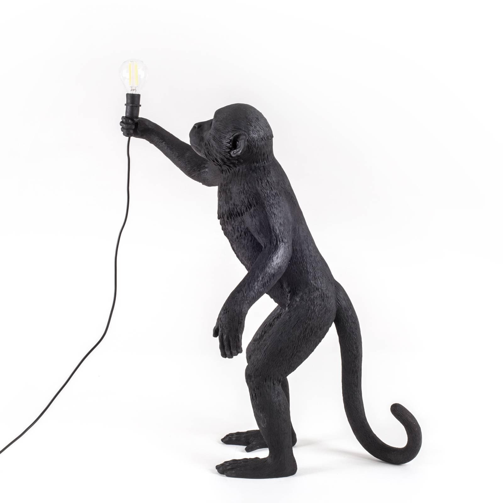 SELETTI Monkey Lamp LED-Dekolampe stehend Schwarz