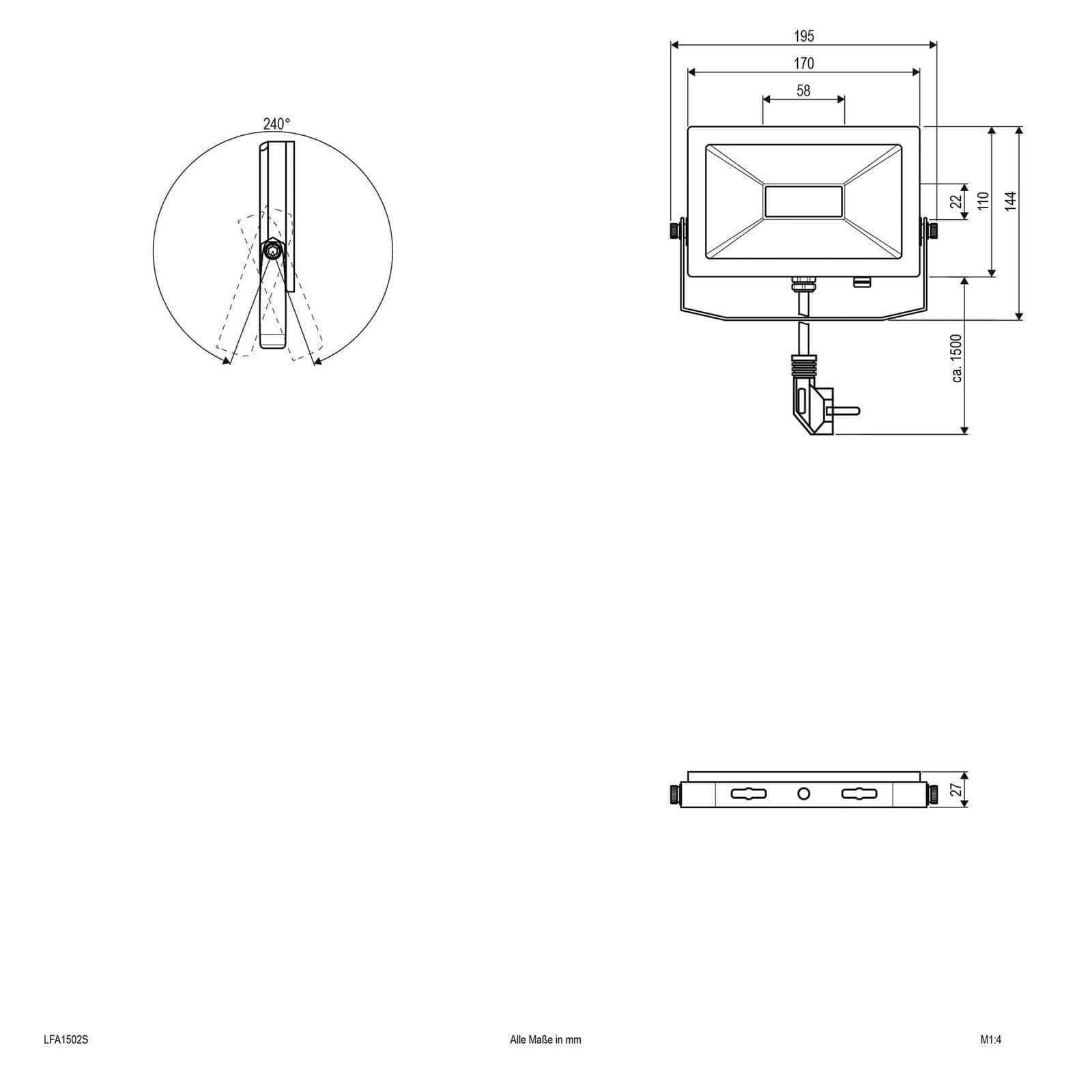 EVN LFA Außenstrahler Silber LED 3000K 15W