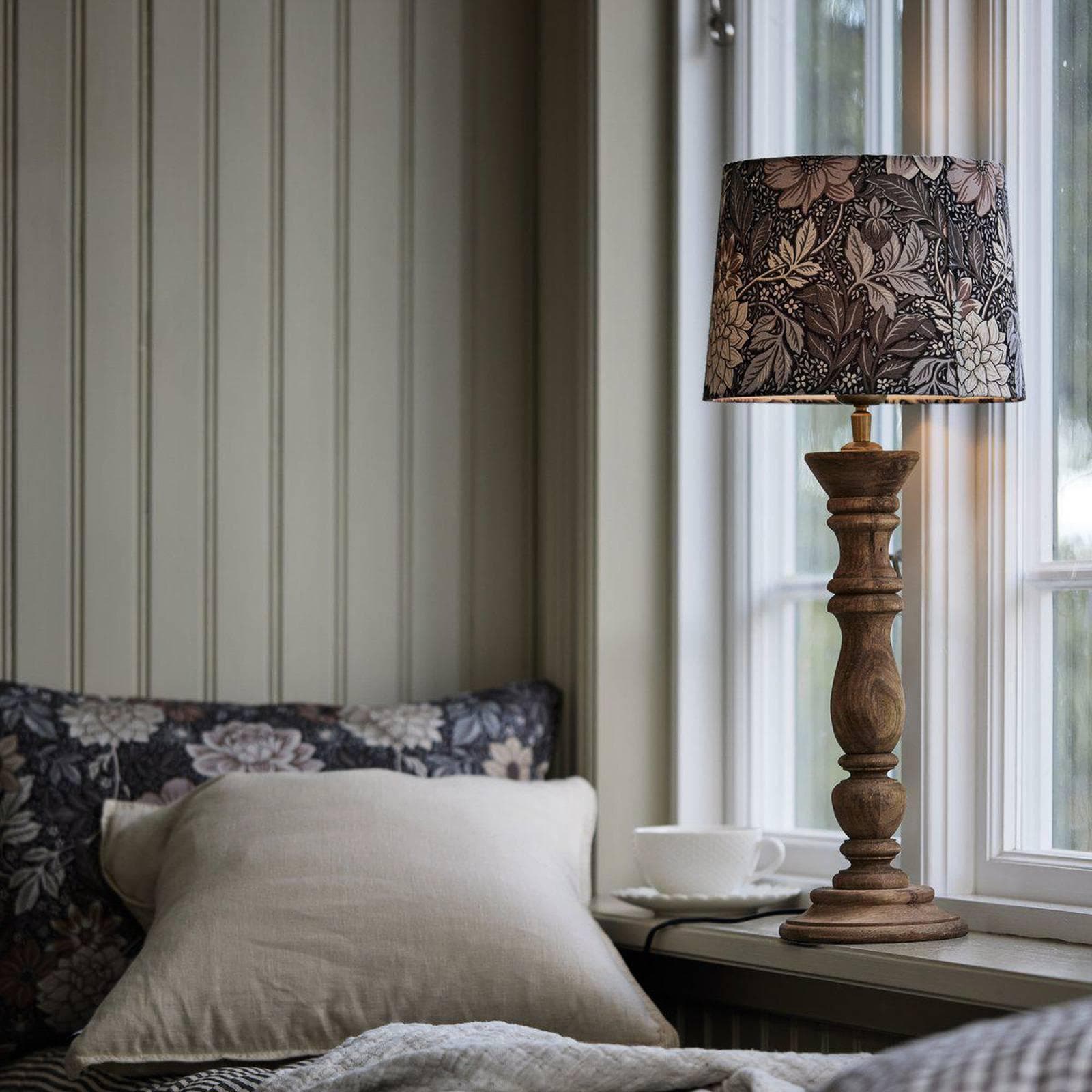 PR Home Tischlampe Lodge Sofia Dahlie braun Ø 25cm