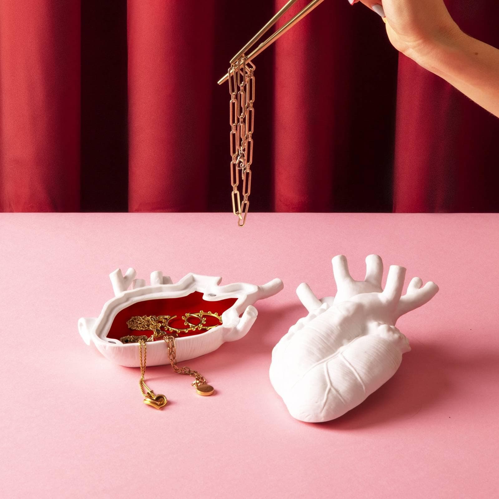 SELETTI Love in Bloom Love in a box Weiß Porzellan Samt