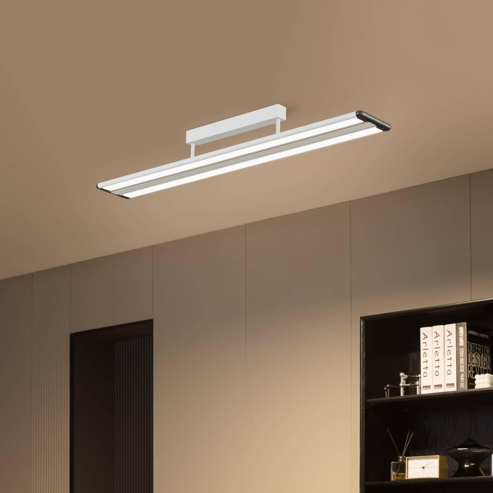 Prios Yuela LED-Deckenlampe 120 cm Weiß DALI Dimmbar
