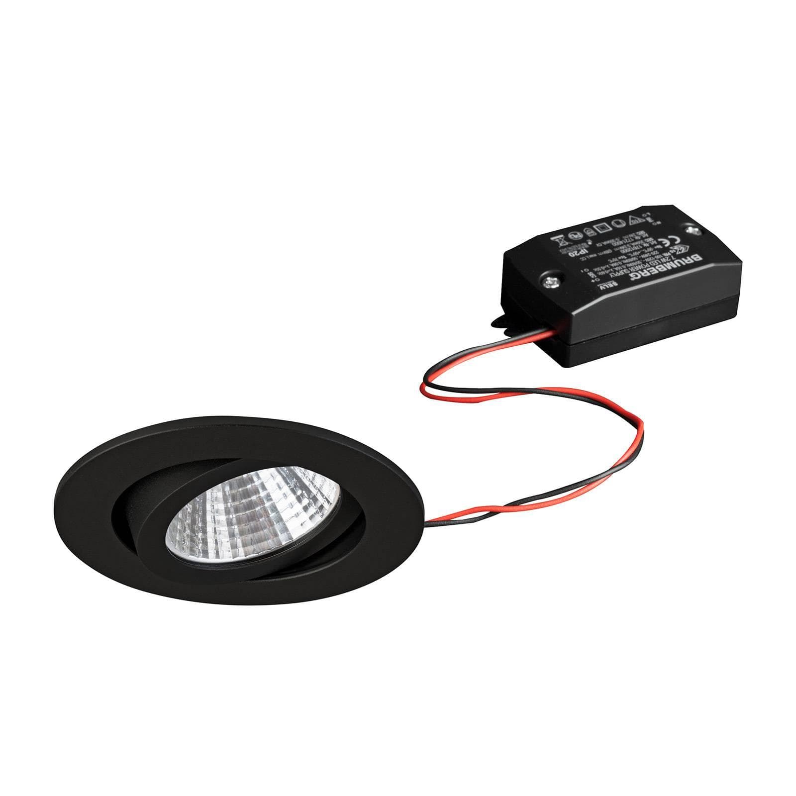 Brumberg LED-Einbaustrahler 38° Rund Schwarz 2700K