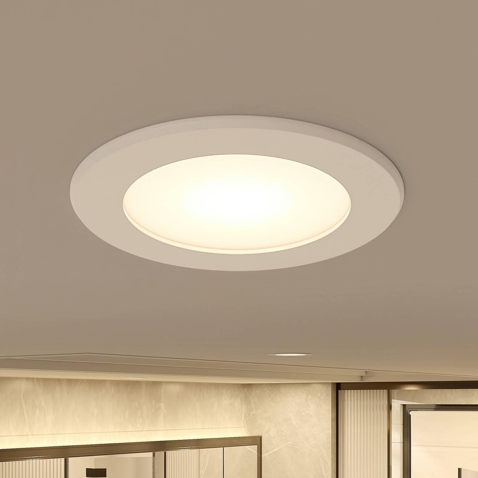 Prios LED-Einbaustrahler Rida Weiß 10 cm IP44