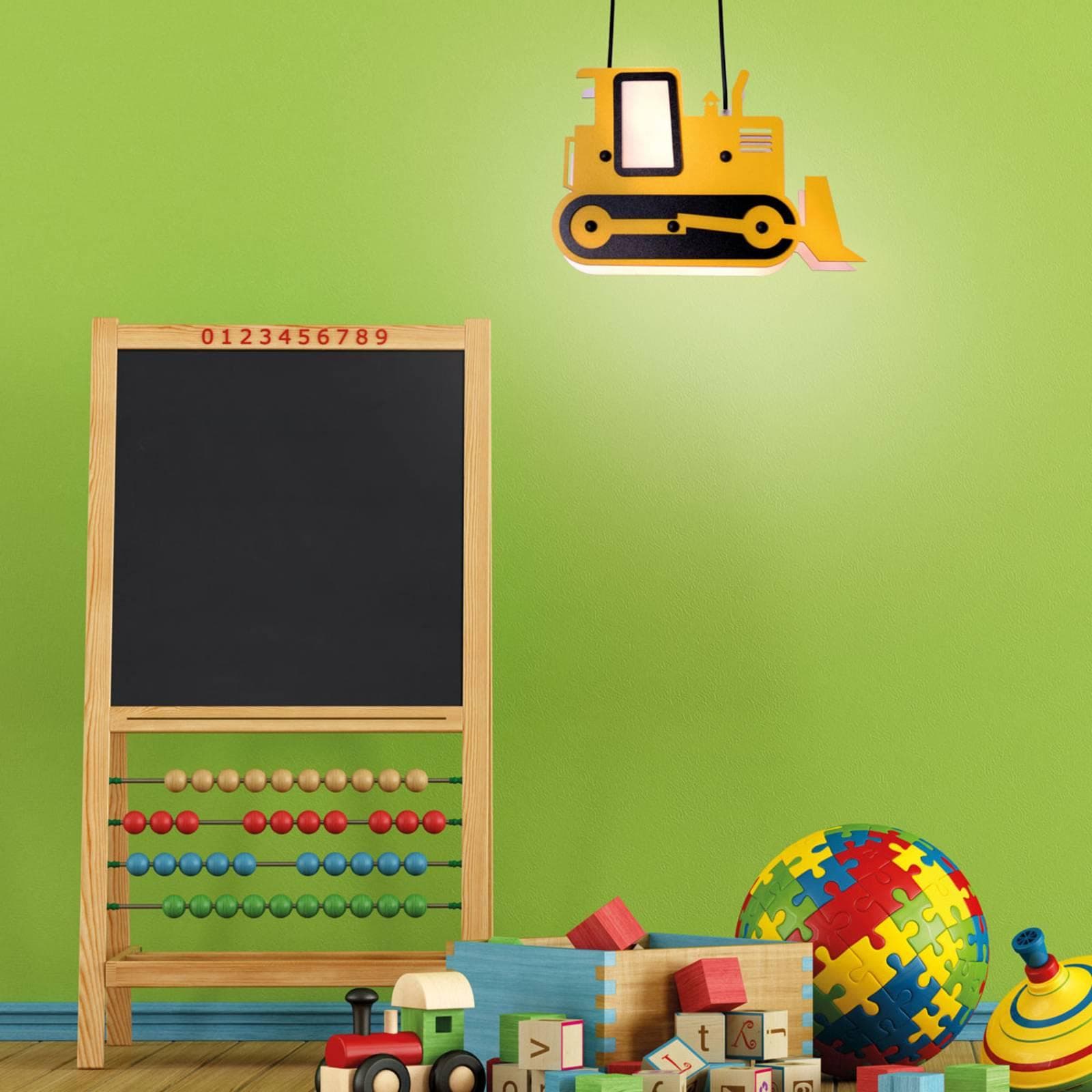 NAEVE LEUCHTEN Hängeleuchte Carter Bulldozer Gelb Schwarz