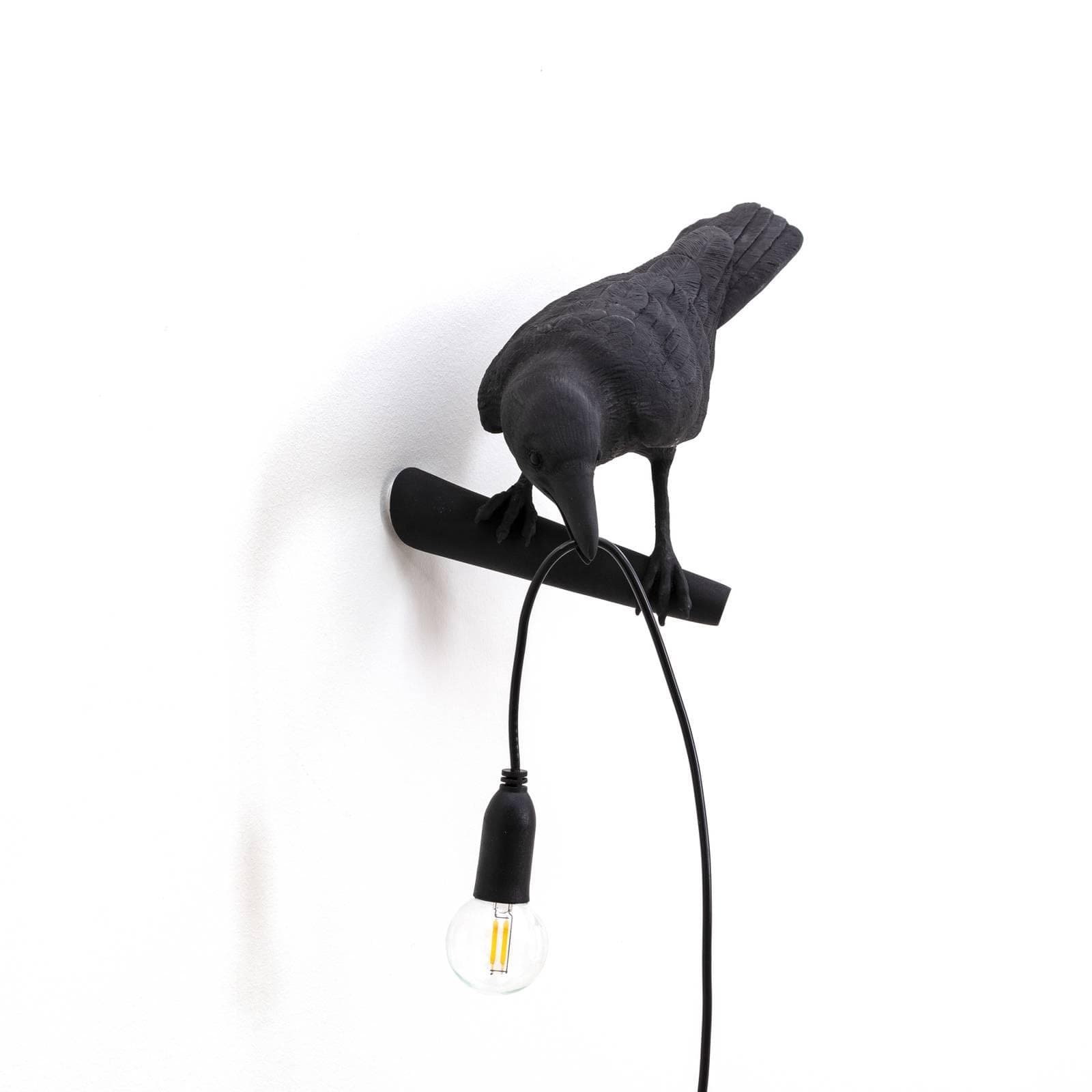 Seletti Bird Lamp Dekolampe Blick links Schwarz