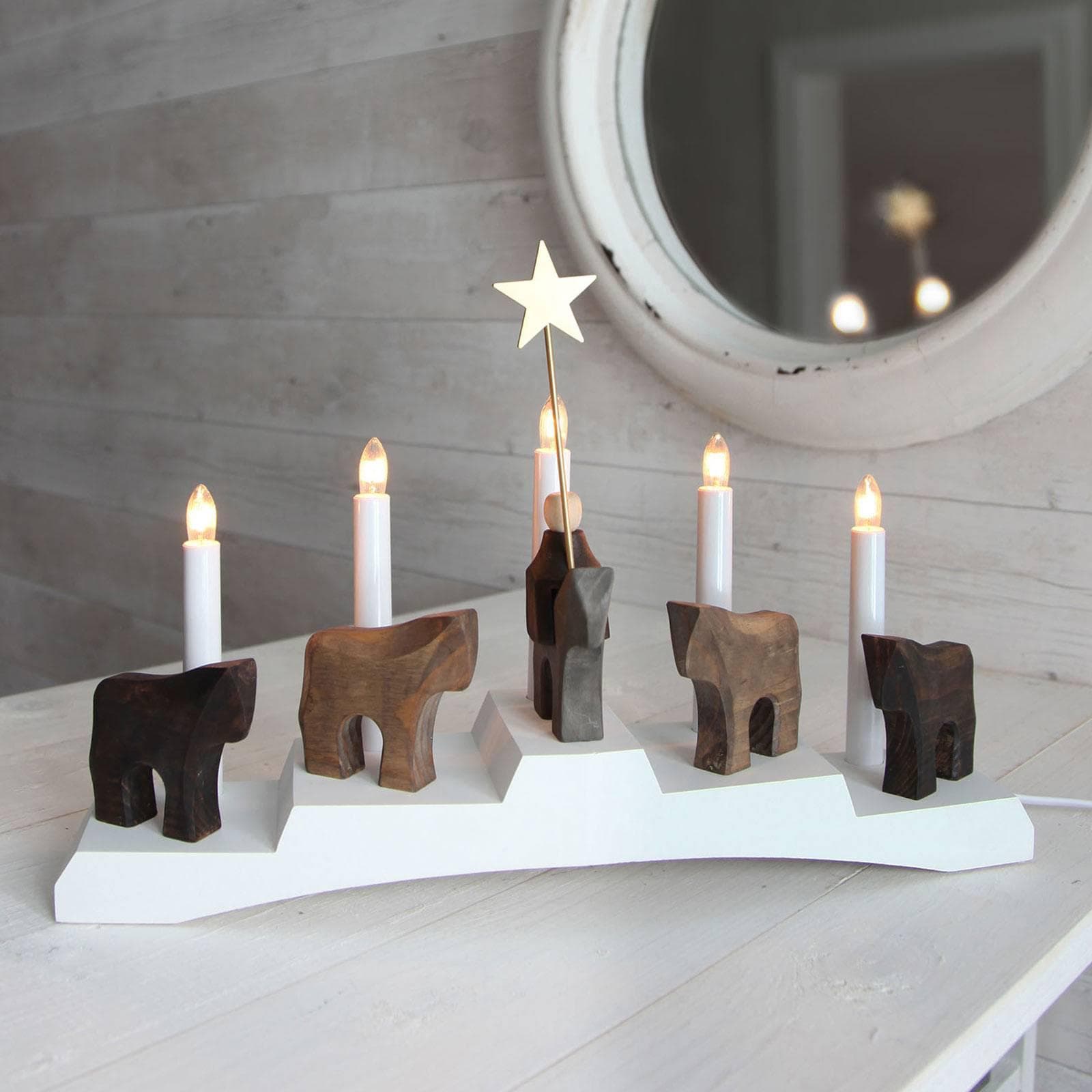 Kerzenleuchter Staffans Fålar Braun/Weiß