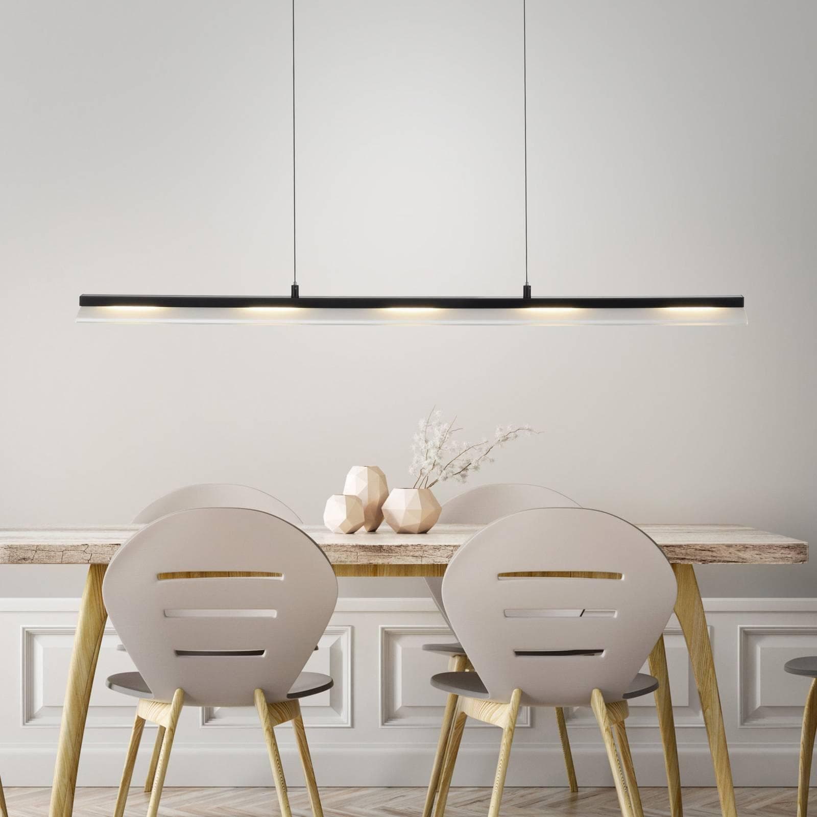 JUST LIGHT Pendelleuchte NELE: Dimmbare LED-Leuchte in Schwarz mit Comfort Lift