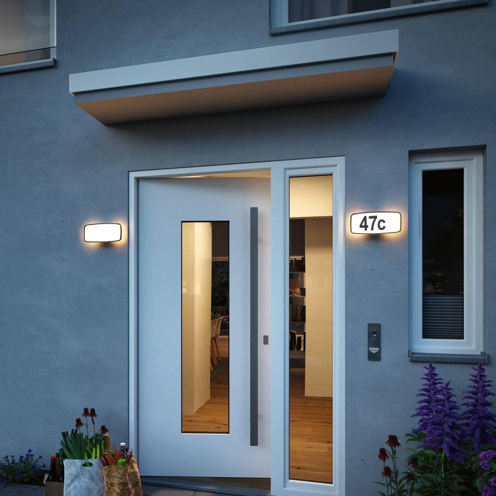 Paulmann Sheera Hausnummernleuchte mit Sensor Schwarz/Weiß