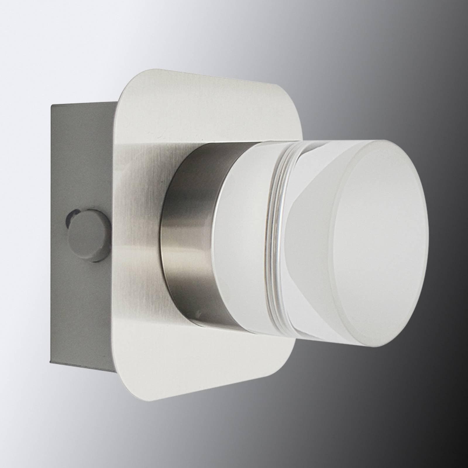 LED-Wandleuchte Stefanie mit Schalter, Stahl, Warmweiß