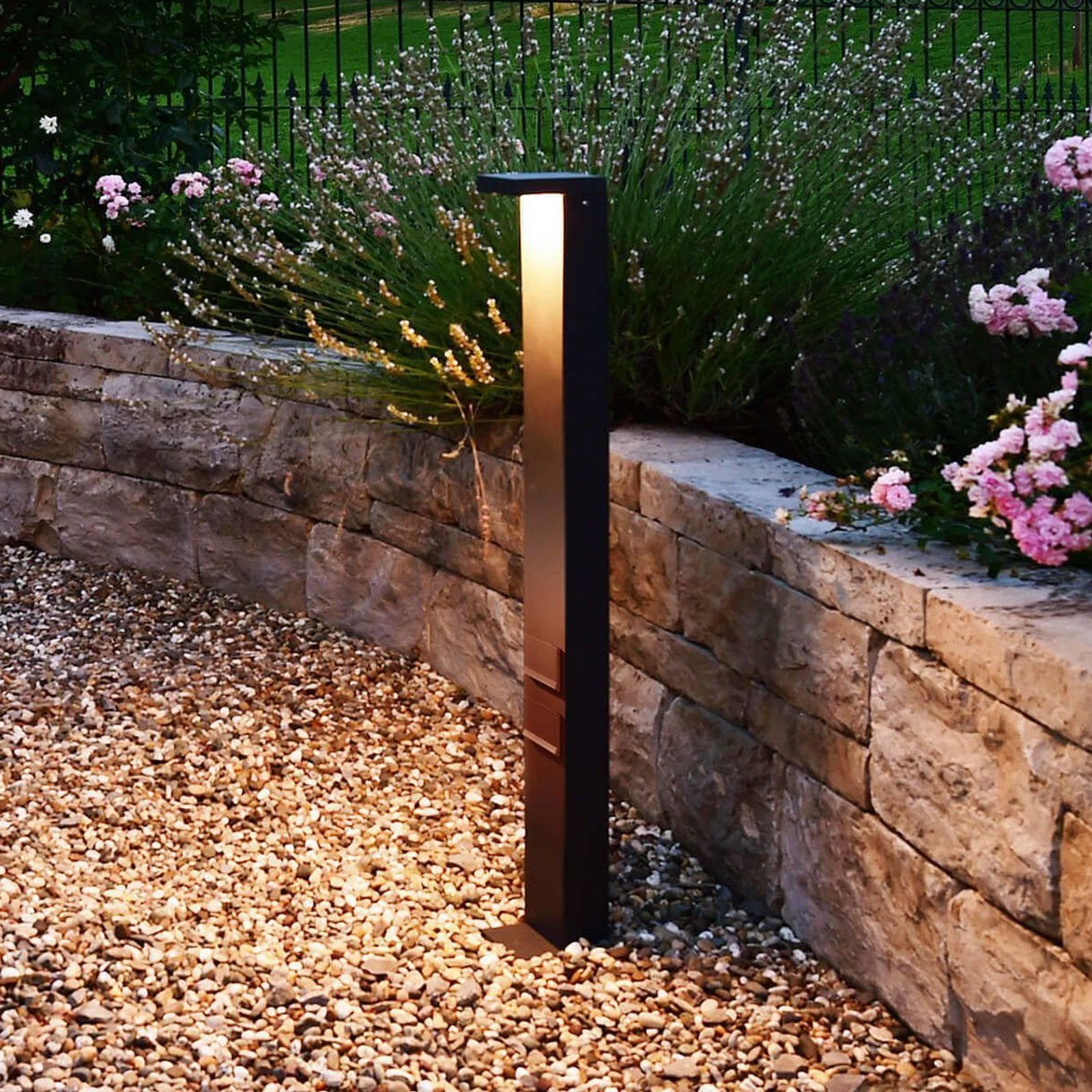 LED-Wegeleuchte Lerna 100 cm Grau Steckdosen Deko-Light