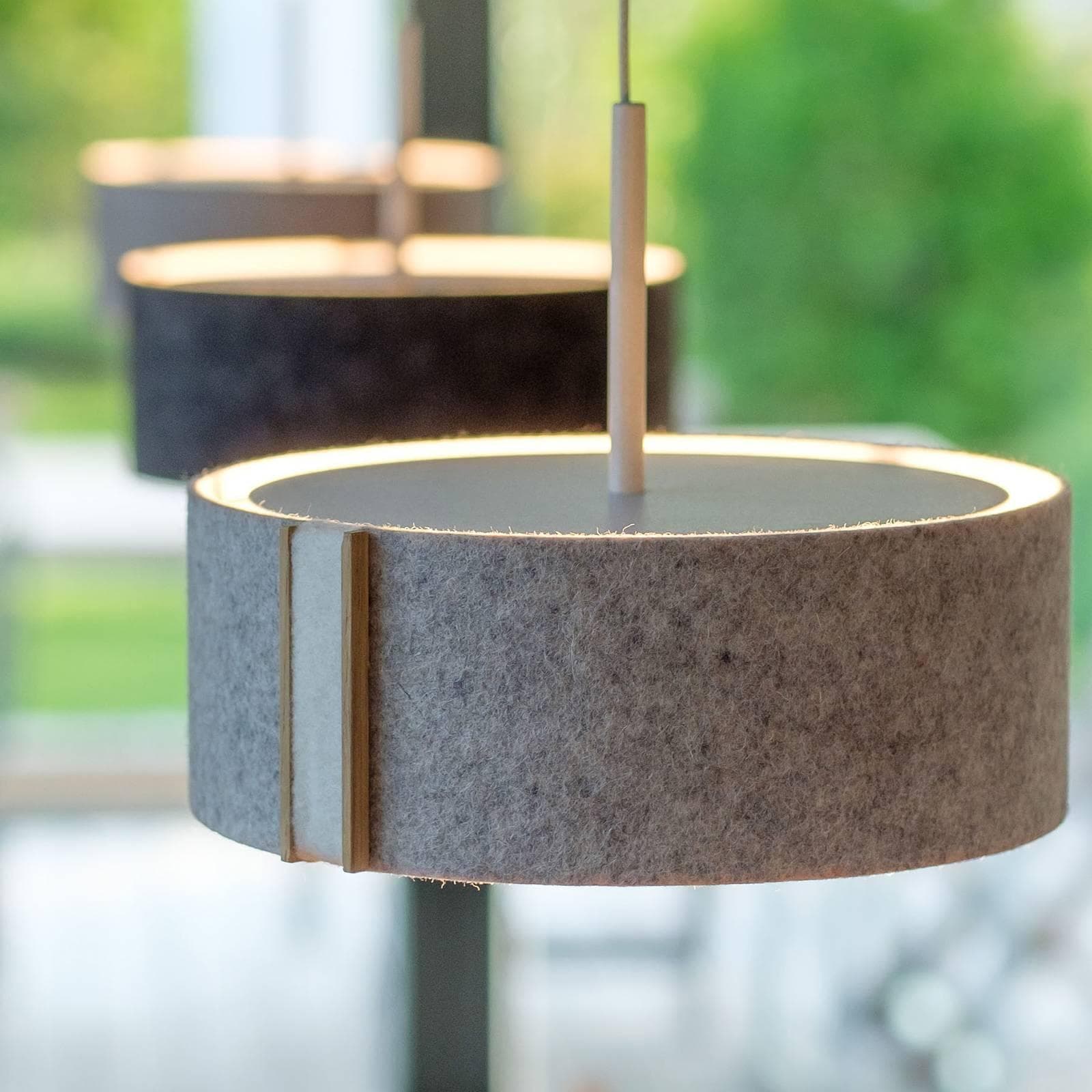 LED-Hängeleuchte LARAfelt S Ø20cm Grau/Wollweiß Domus