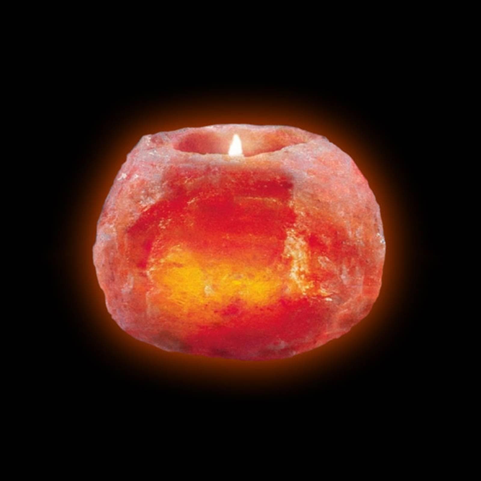 Salzkristall-Teelichthalter Orange 400 g