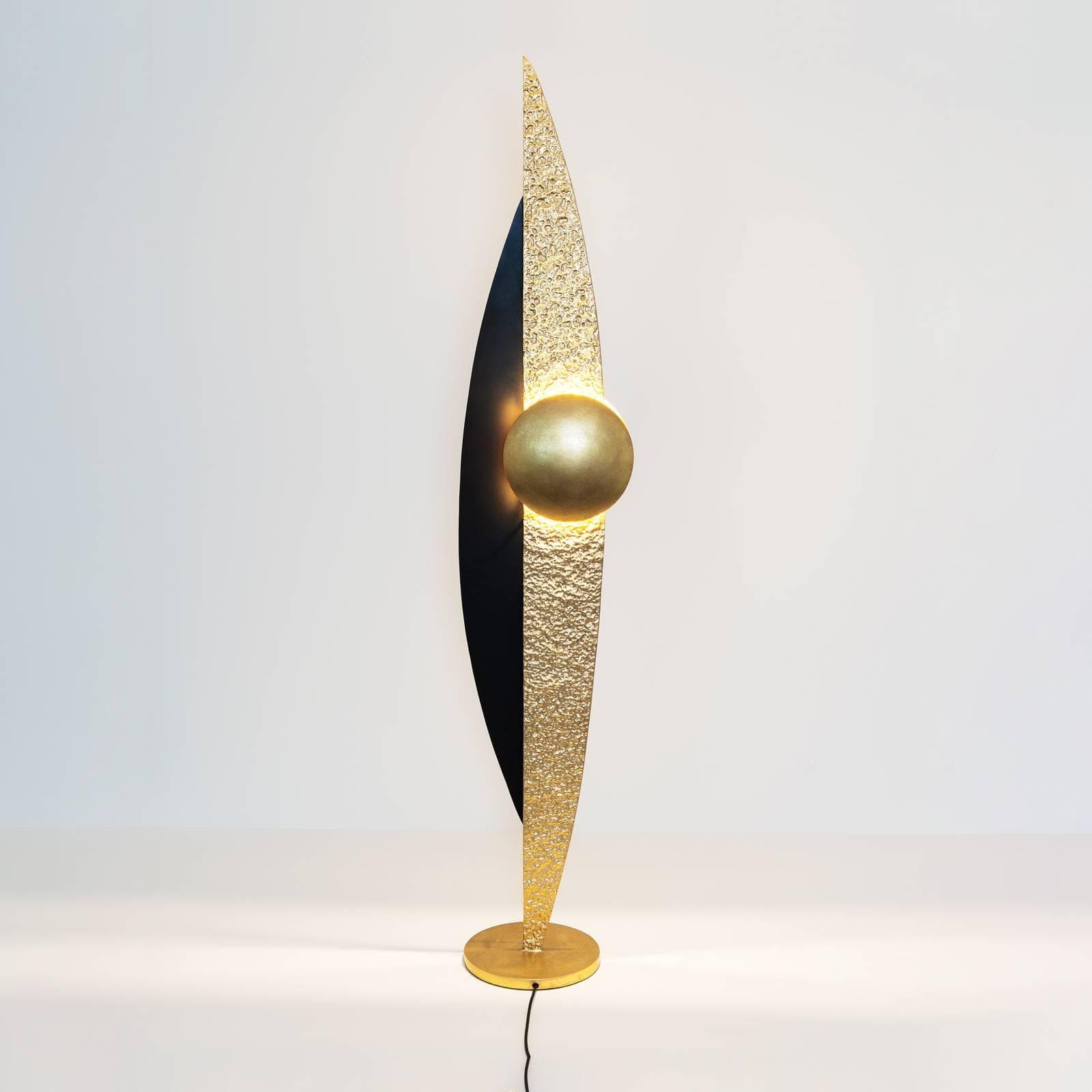 LED-Stehlampe La Presa indirekt Gold/Schwarz/Braun