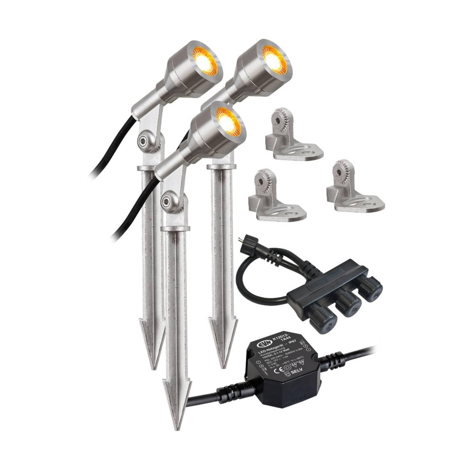 EVN P68123502-3 LED-Außenstrahler 3er-Set 3000K IP68