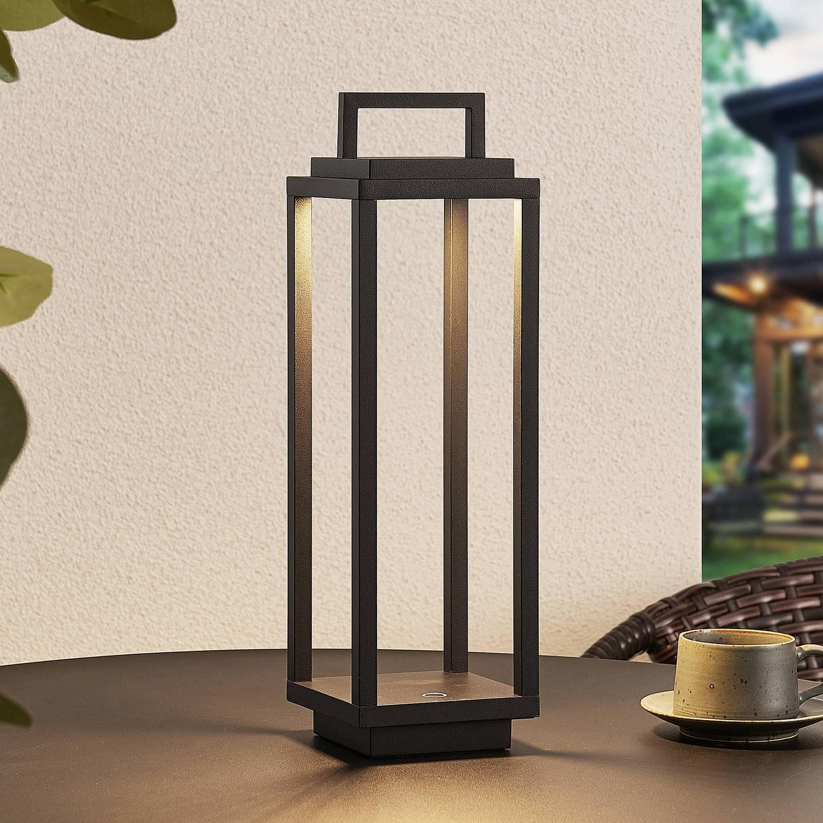 Lucande LED-Außenleuchte Mirina Schwarz Touchdimmer