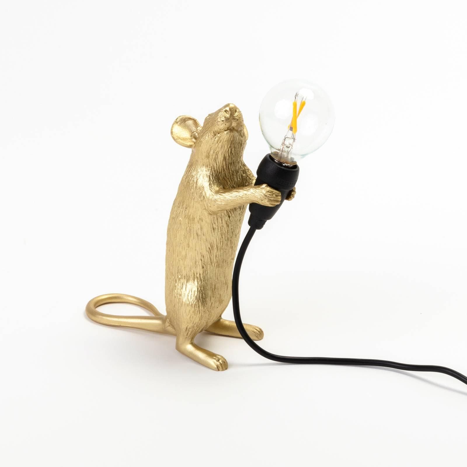 SELETTI Mouse Lamp LED-Dekolampe USB stehend Gold