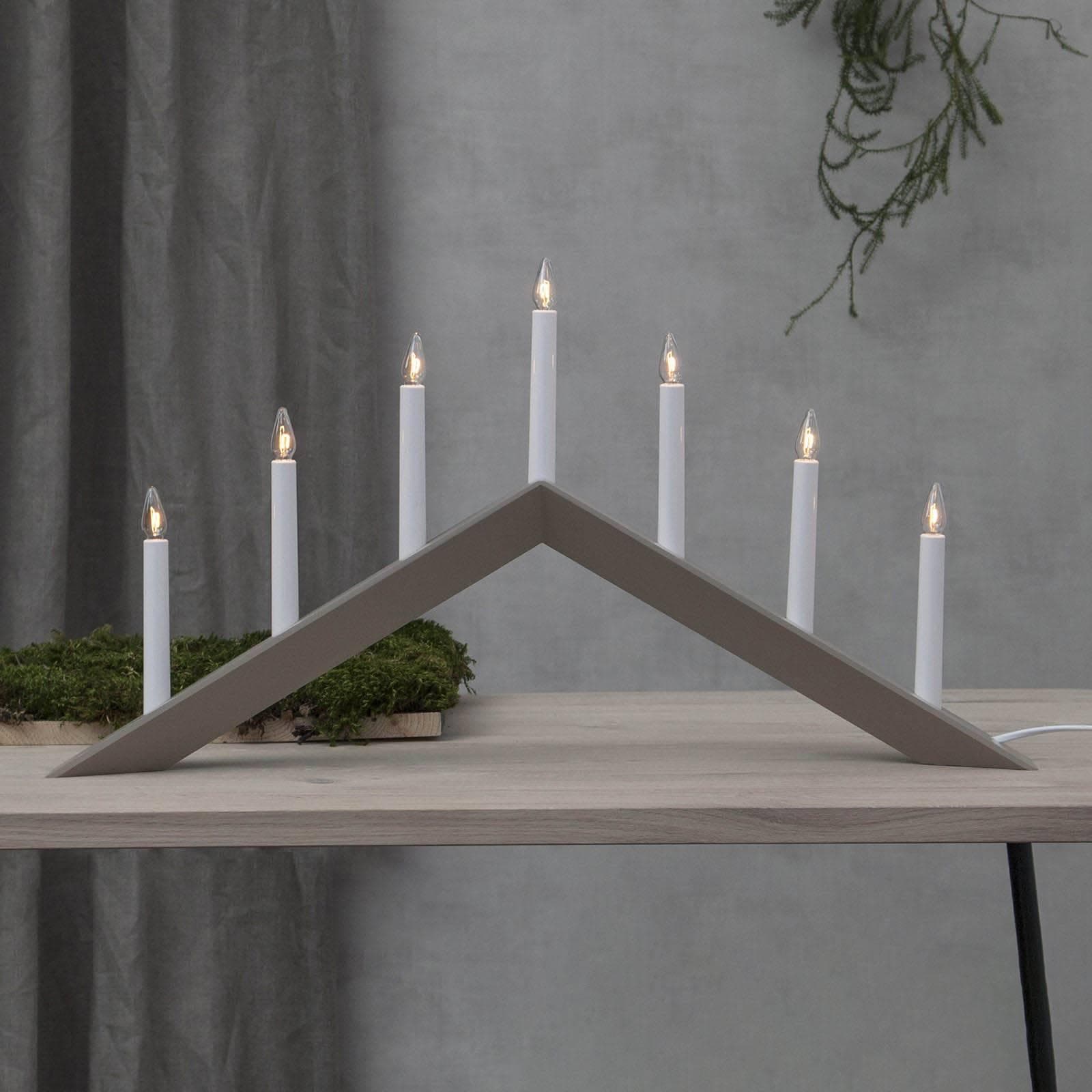 Kerzenleuchter Arrow 7-Flammig Grau