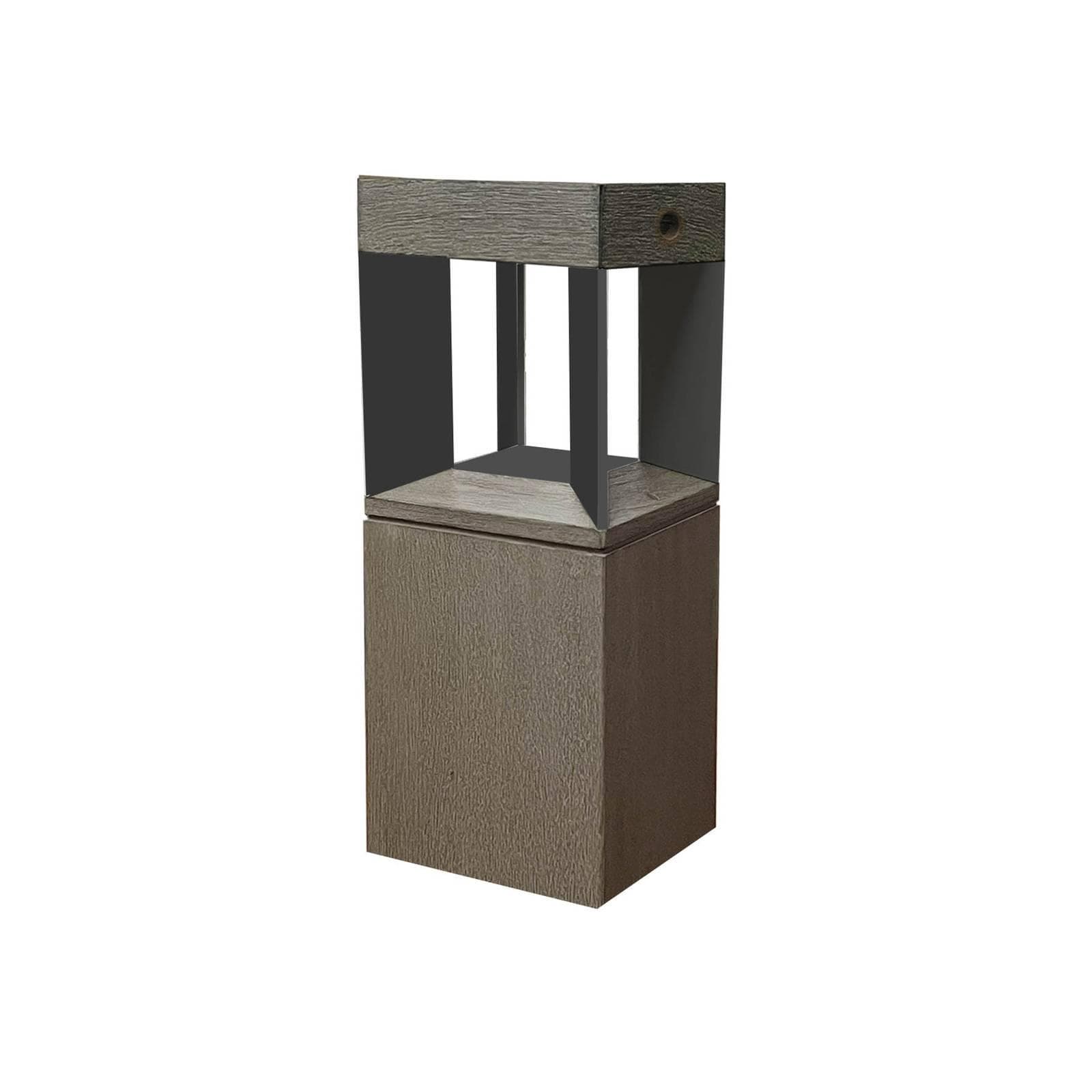 Lampenwelt LED-Solar-Sockellampe Teckalu Sensor Teakholz Schwarz