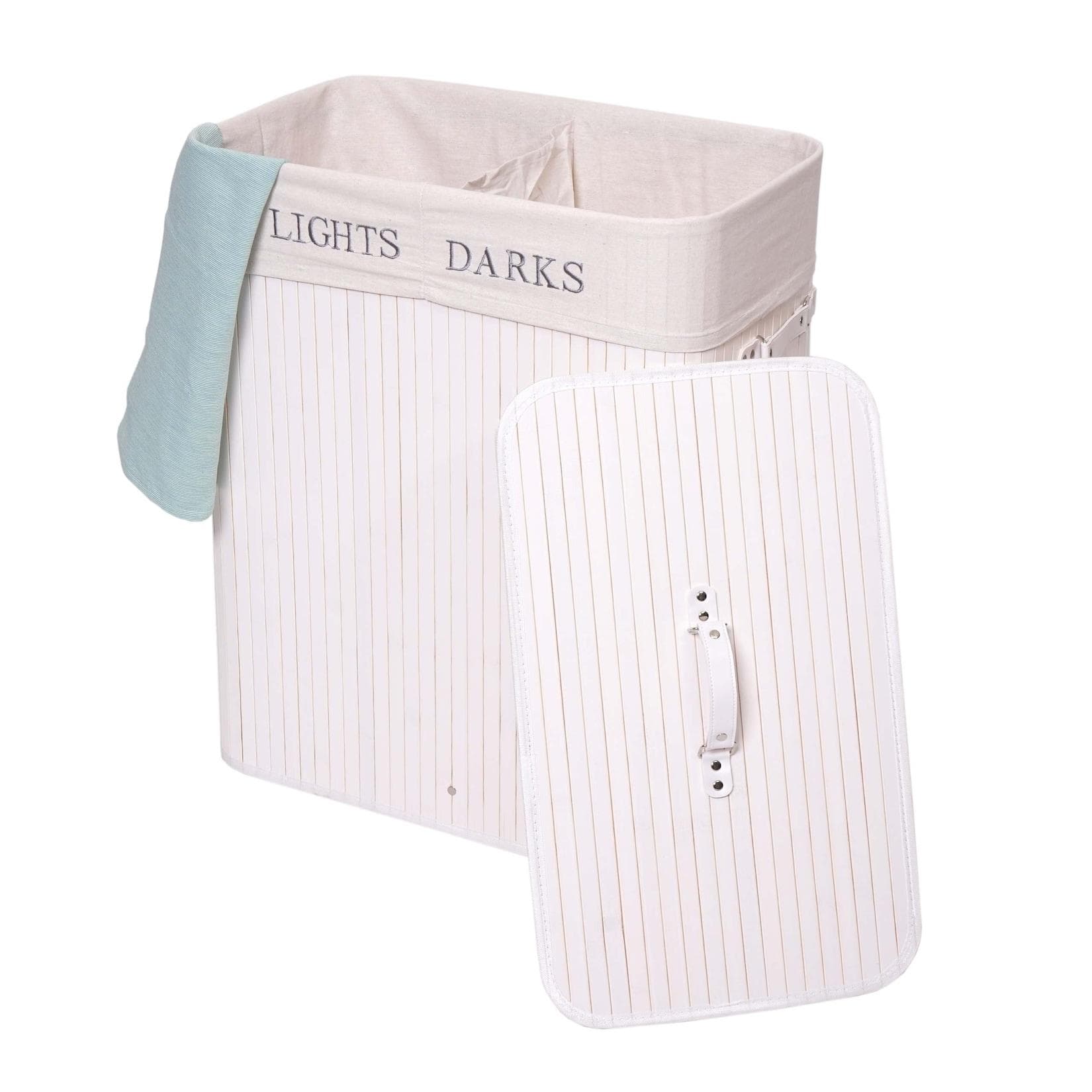 MCW Wäschekorb MCW-C21-100 Beige/Weiß Herausnehmbarer Wäschesack