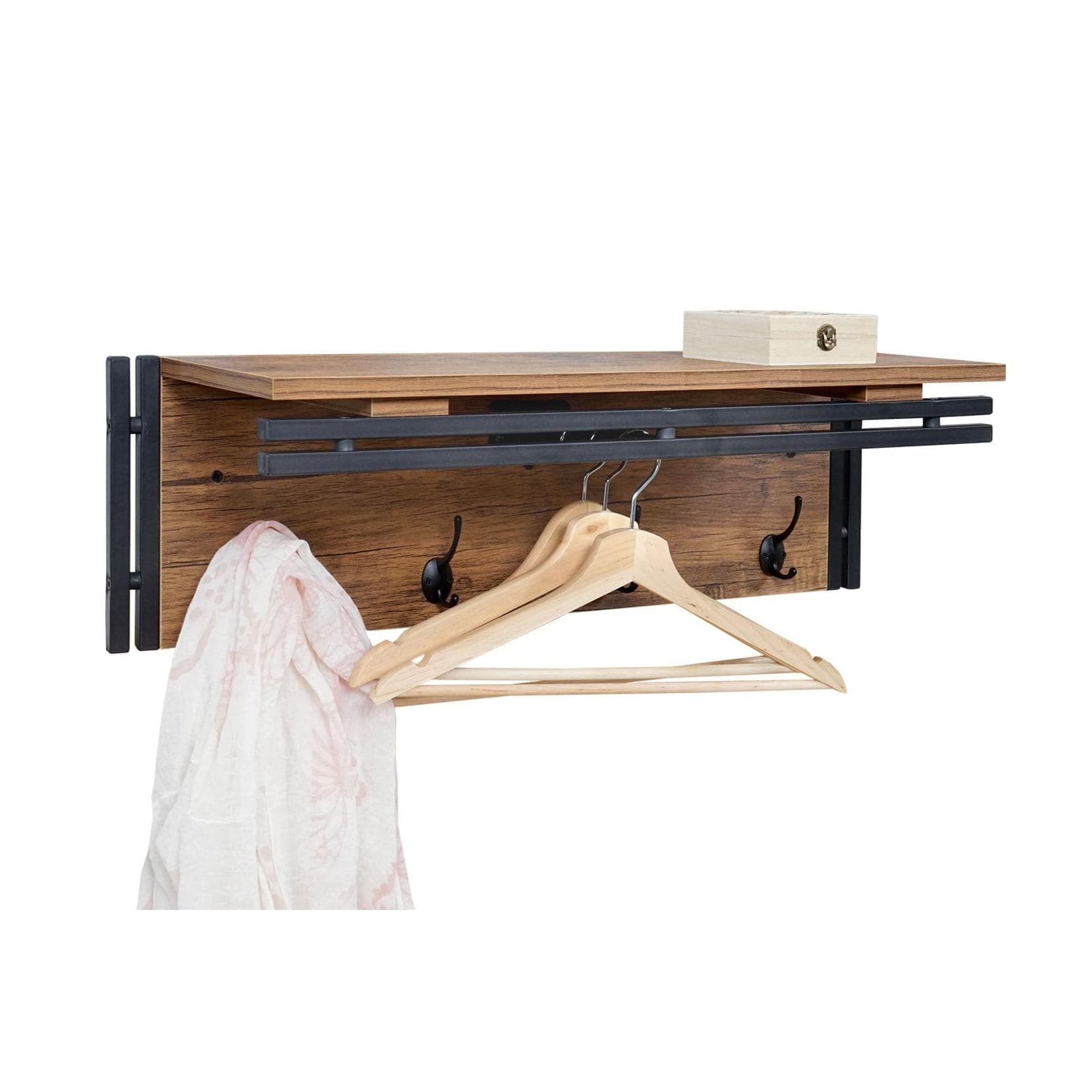 MCW Wandgarderobe 4 Haken Wildeiche-Optik 3D-Struktur