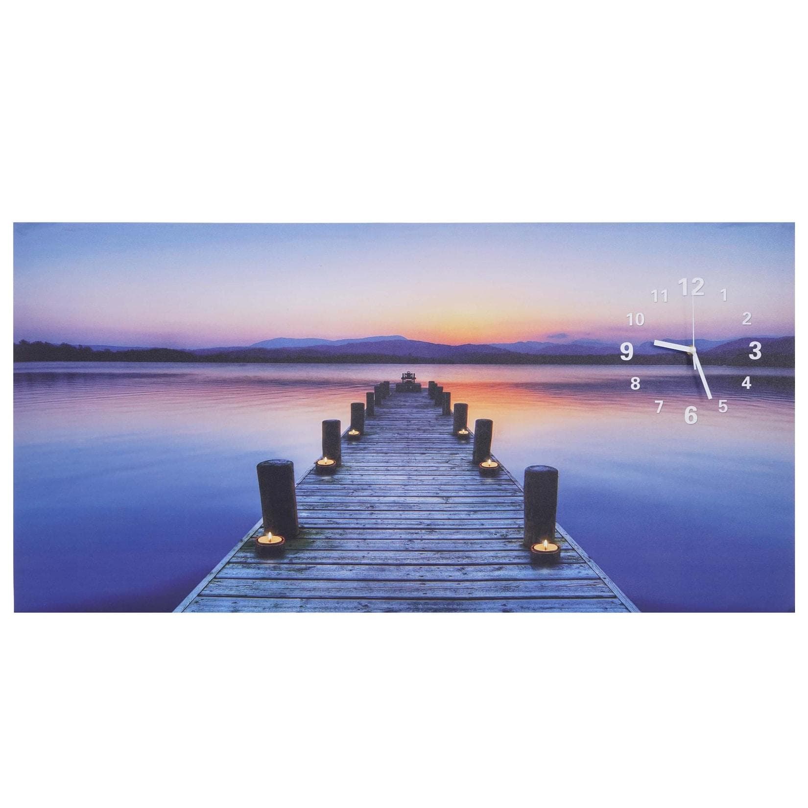 MCW LED-Bild Leinwandbild Wandbild mit Timer und flackerndem Licht