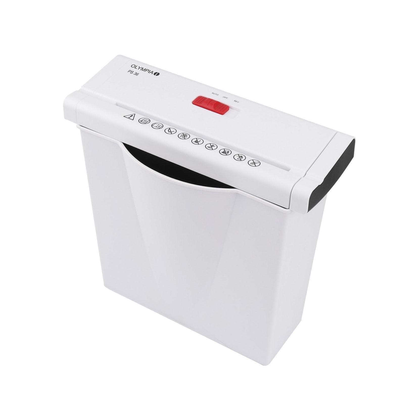 OLYMPIA OFFICE Aktenvernichter PS 36 Home Office - Streifenschnitt P2, Weiß