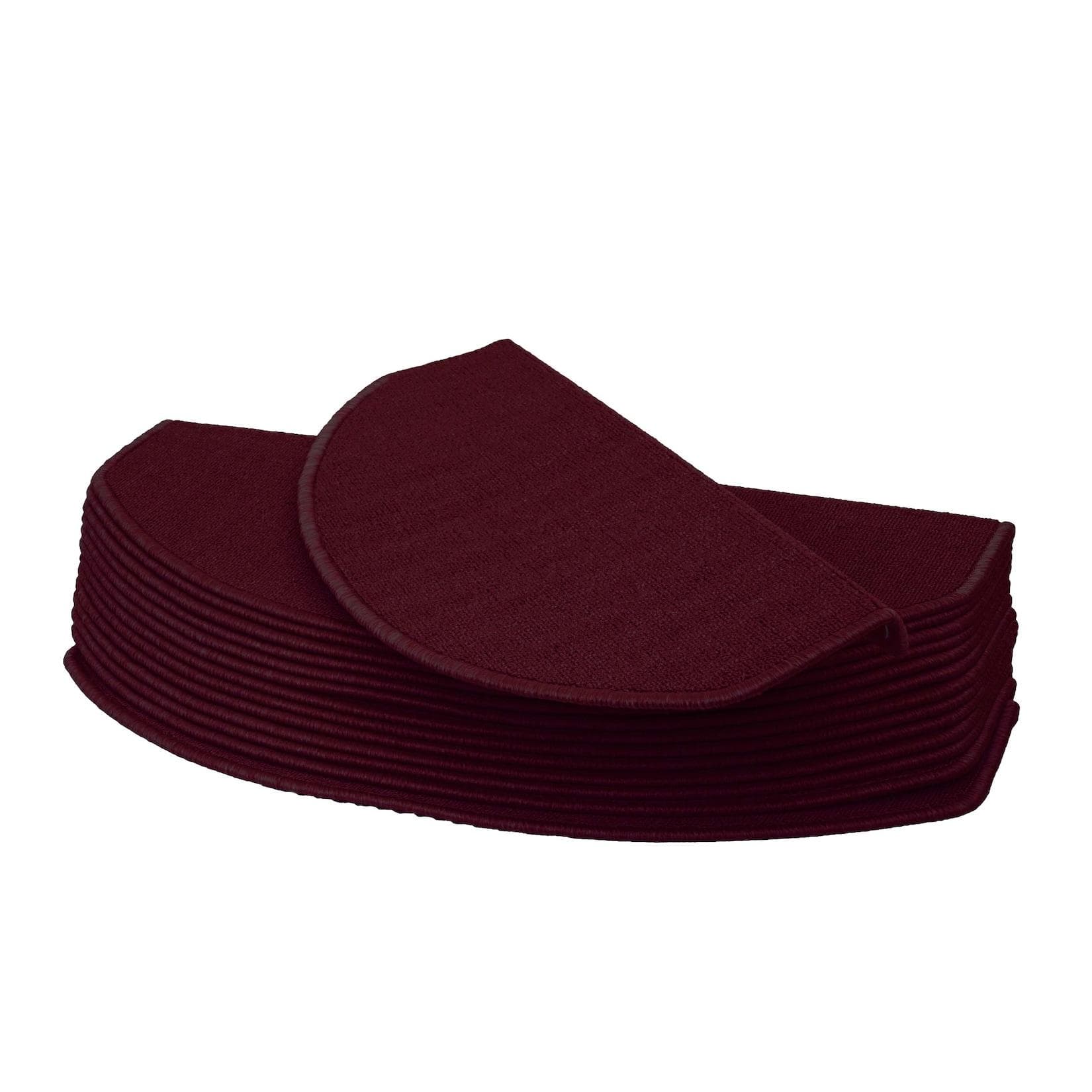 MCW 15er-Set Stufenmatte Treppenschutz Halbrund Bordeaux