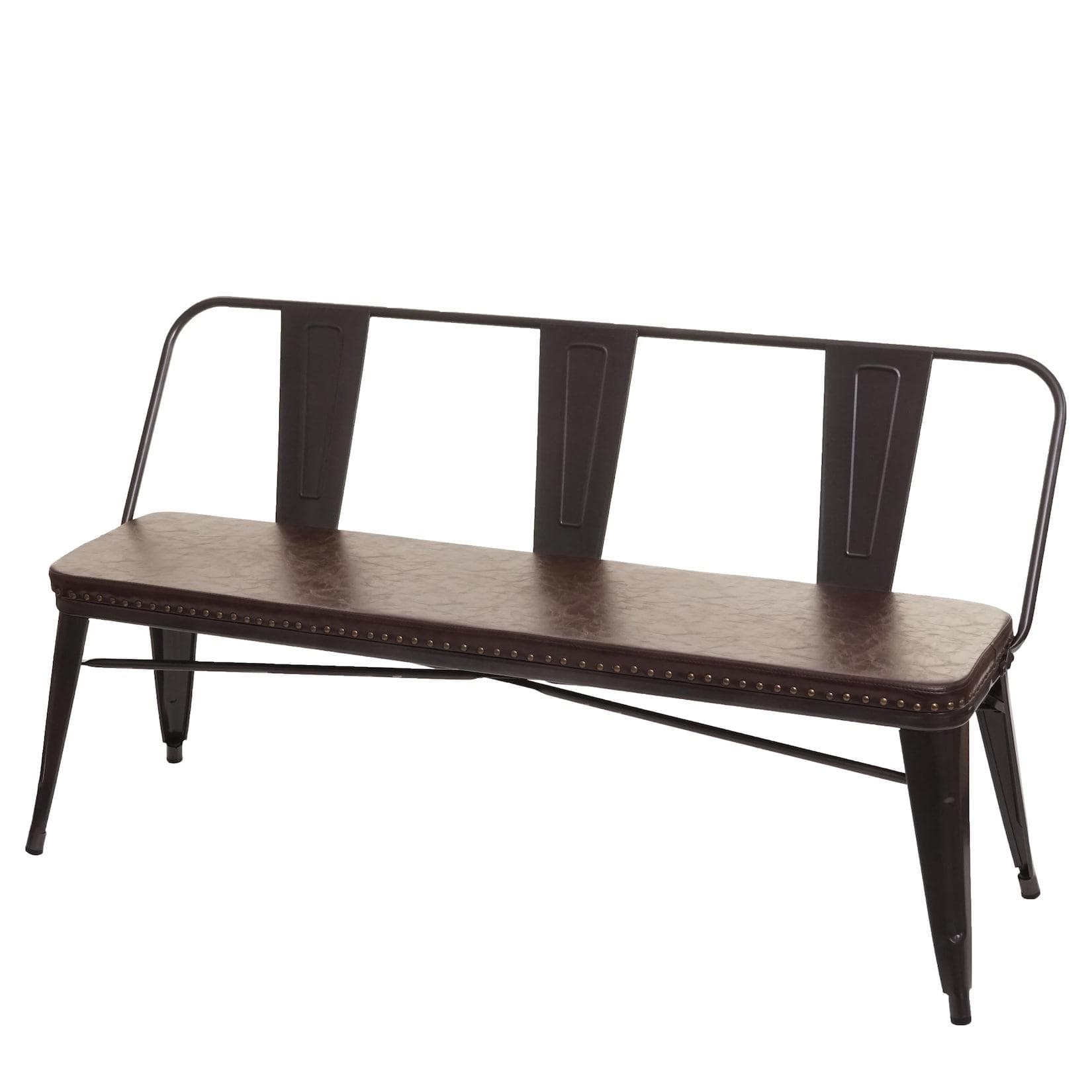 3er Sitzbank MCW-H10 Kunstleder Chesterfield Industrial Schwarz-Braun
