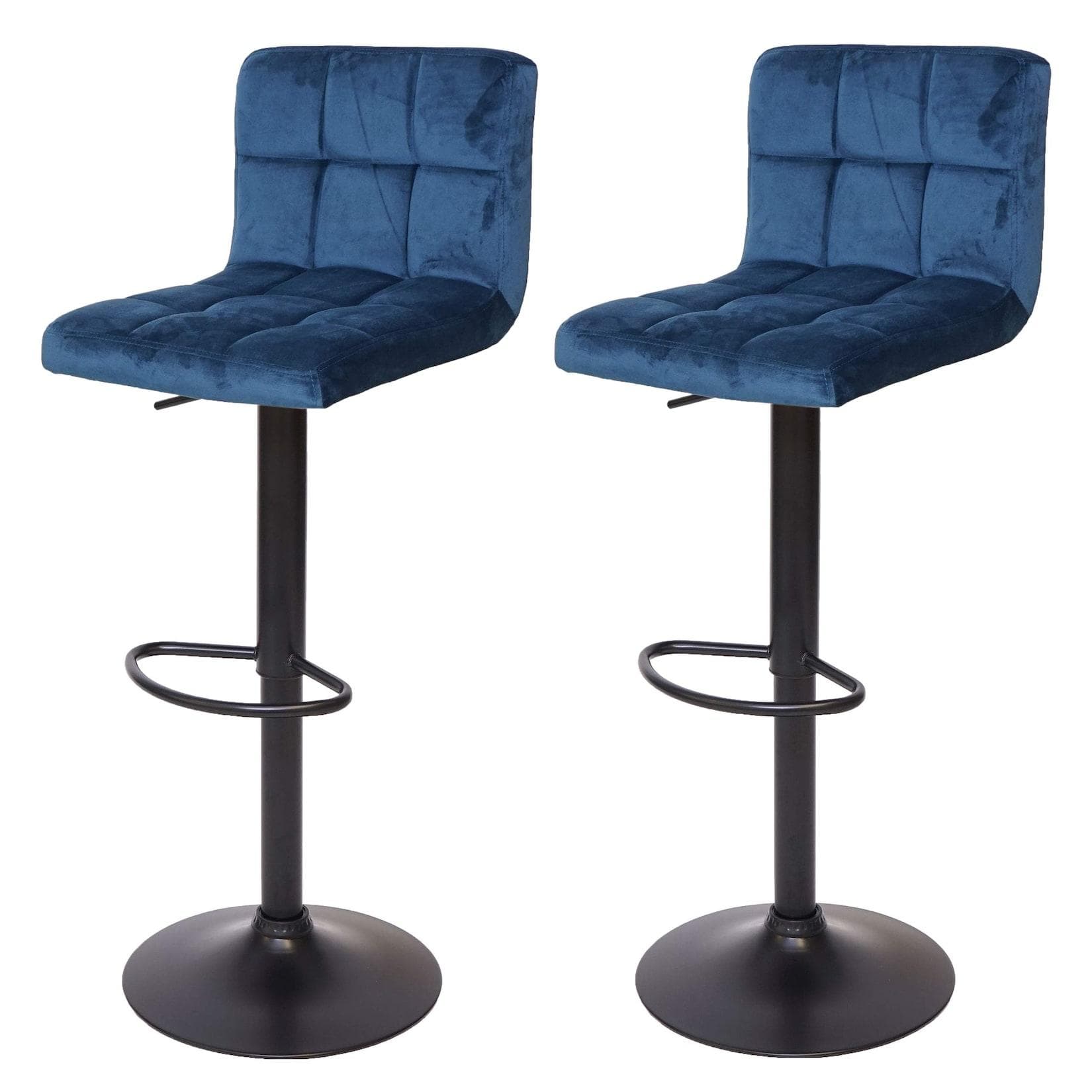 Höhenverstellbarer Barhocker mit Fußablage (2er-Set) 360° drehbar