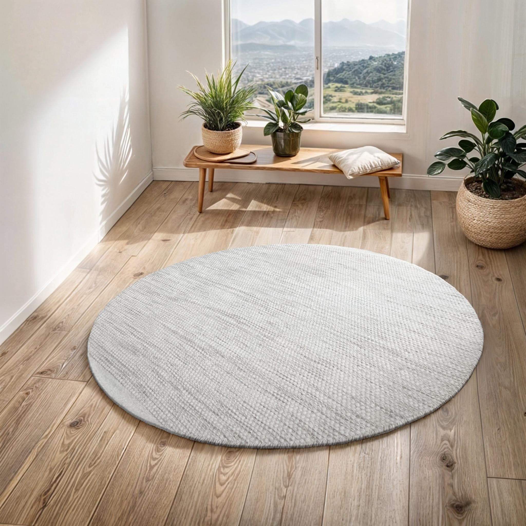 MyFlair Wollteppich WOOLY DREAM Beige Grau Meliert Handgewebt