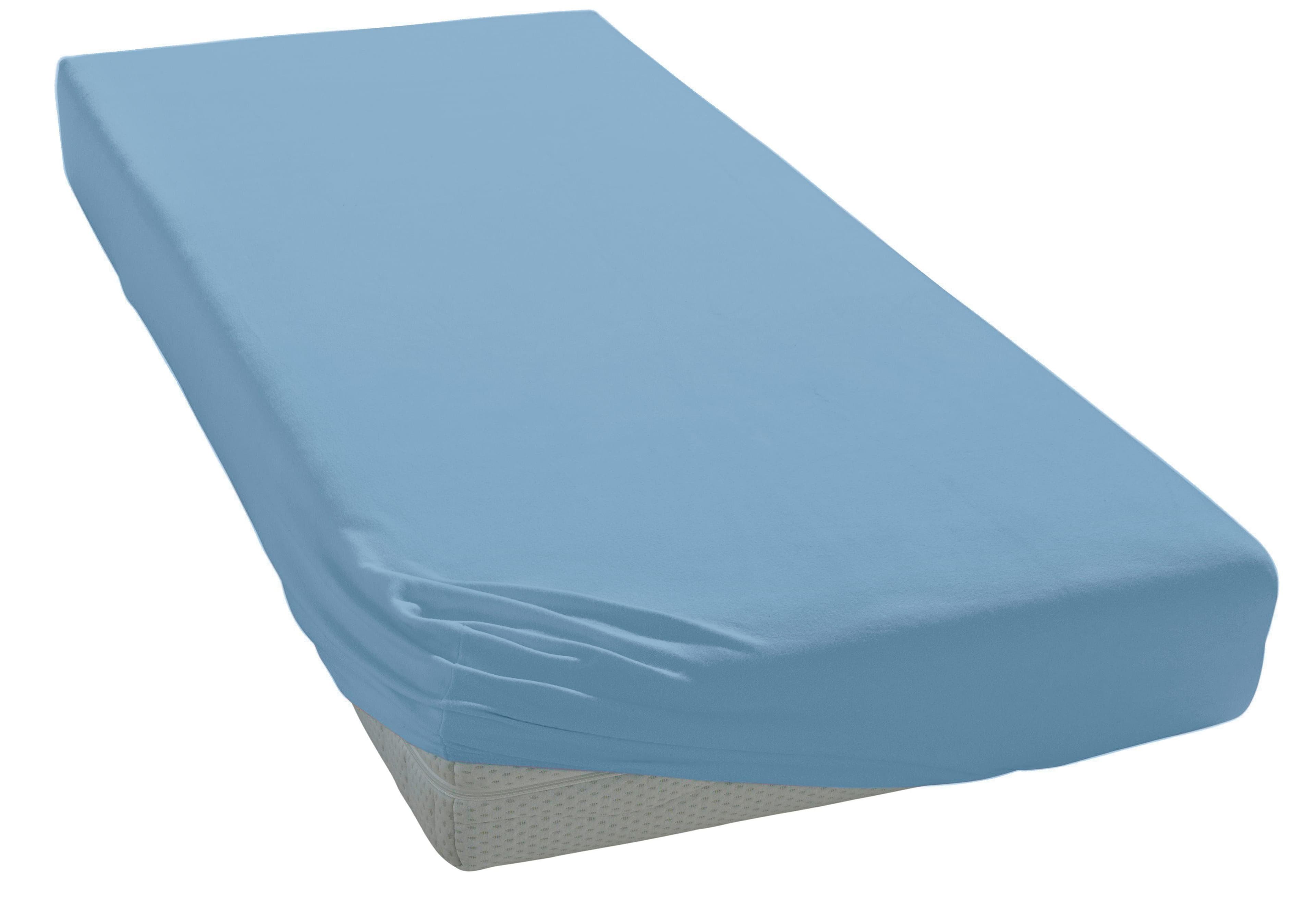 Elegante Spannbettlaken Mako-Jersey Blau 140-160x190-220 cm