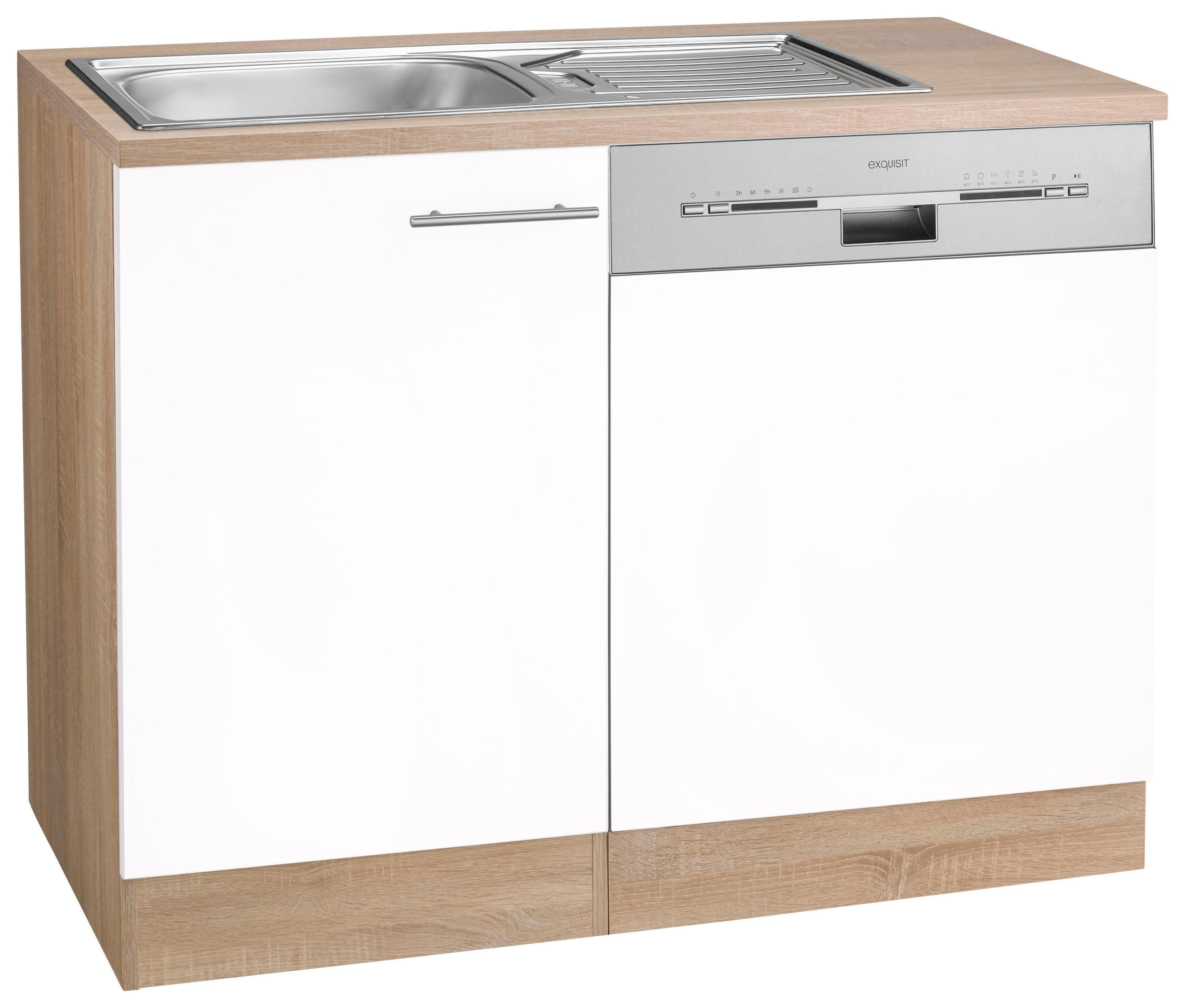 OPTIFIT Spülenschrank Kalmar Weiß mit Arbeitsplatte und Spüle