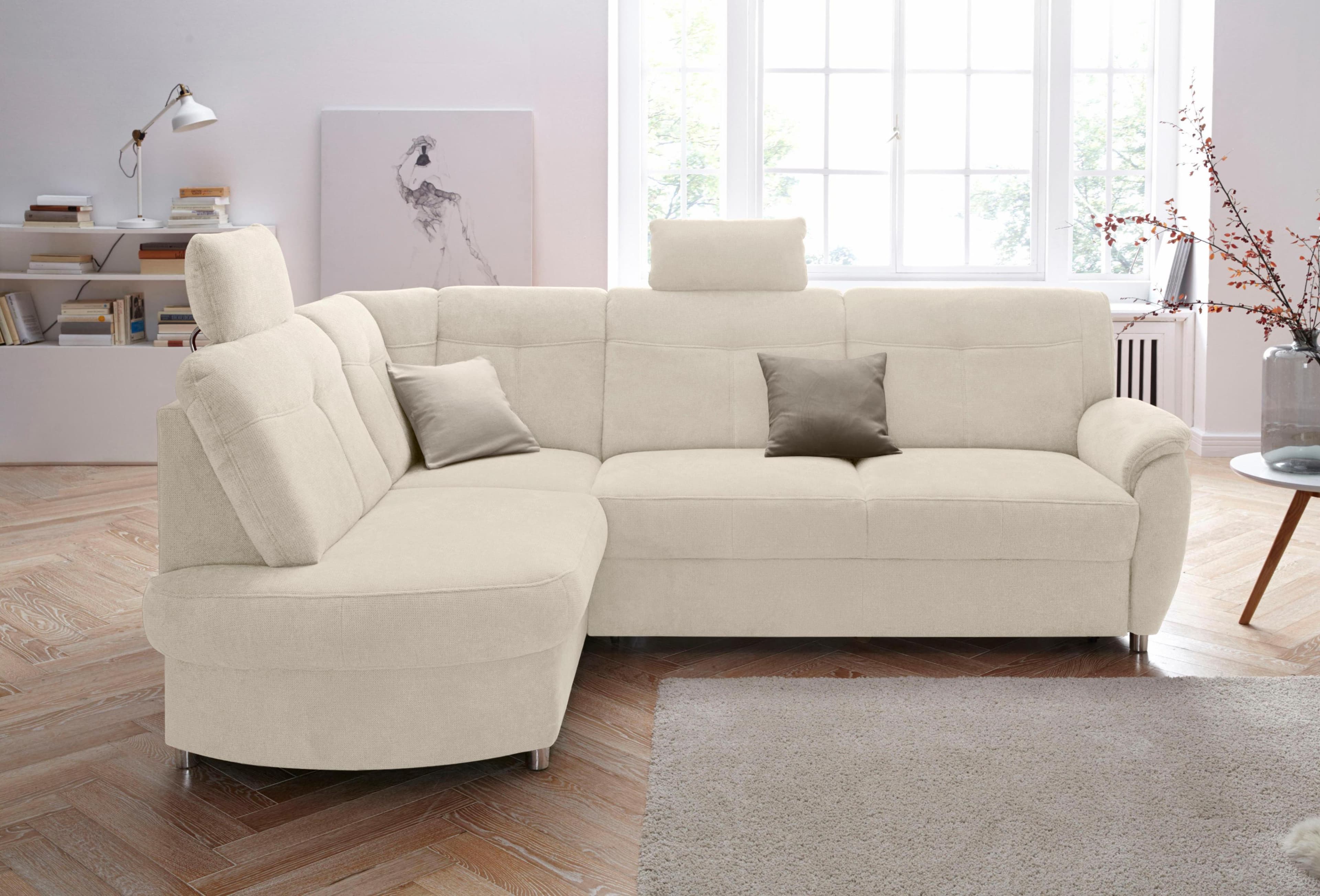 SIT & MORE Ecksofa Sonoma L-Form Beige Kunstleder Microfaser