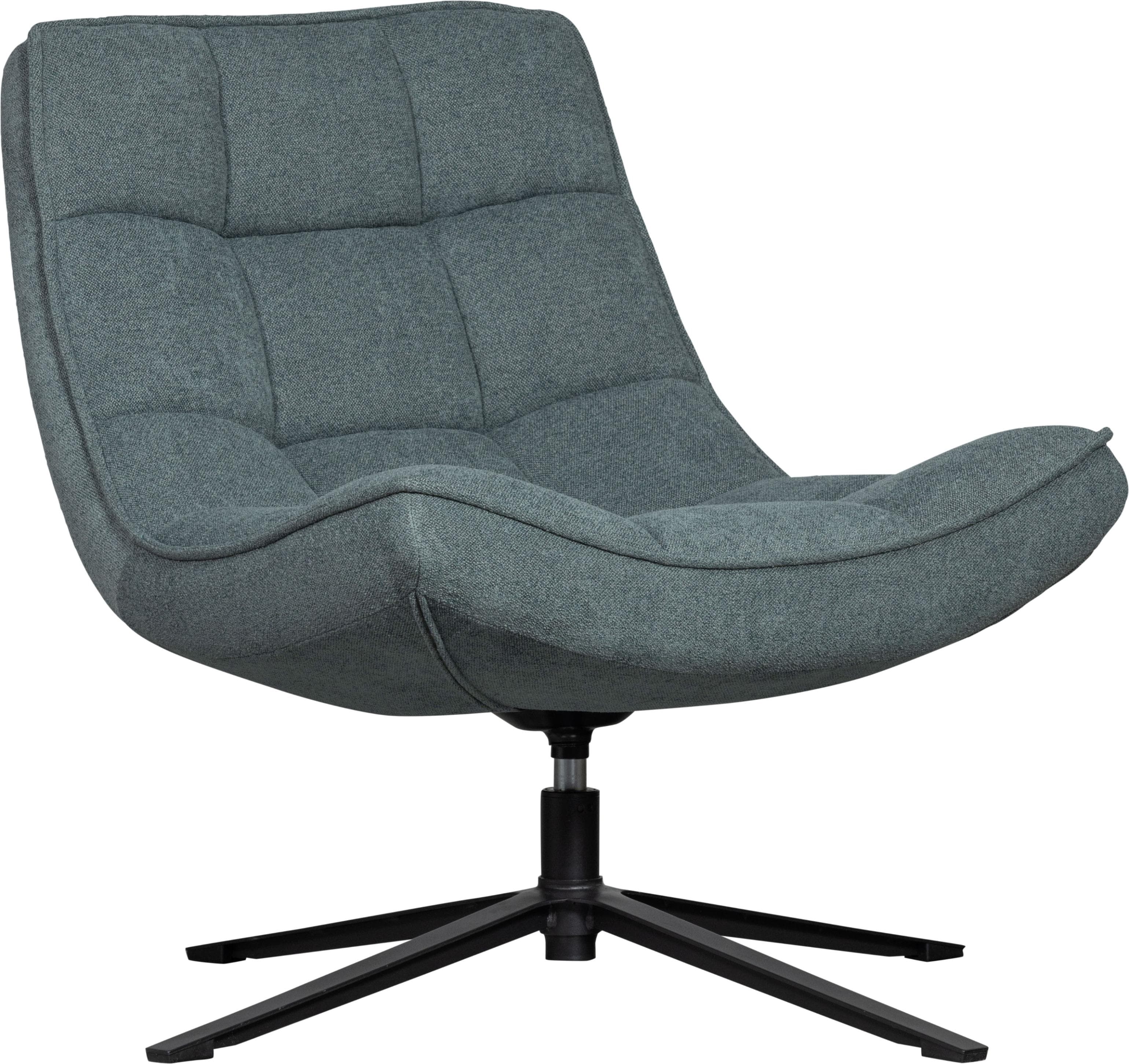 WOOOD Drehsessel Maudi Blau Metallgestell Webstoff