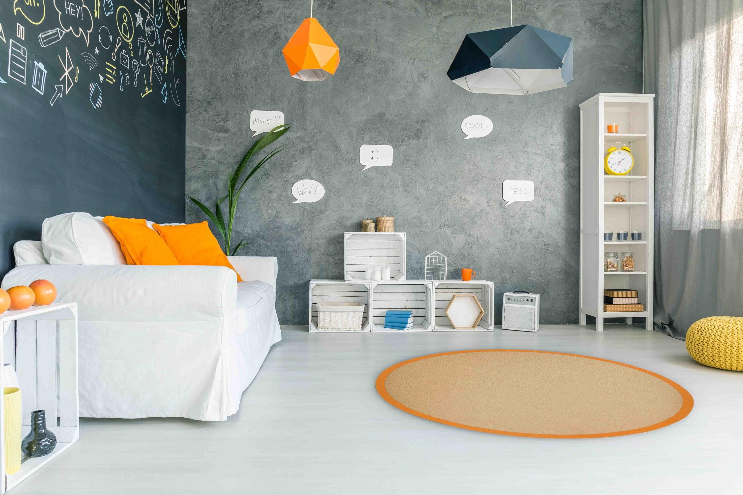 CarpetFine Sisalteppich Orange Handgewebt Rund