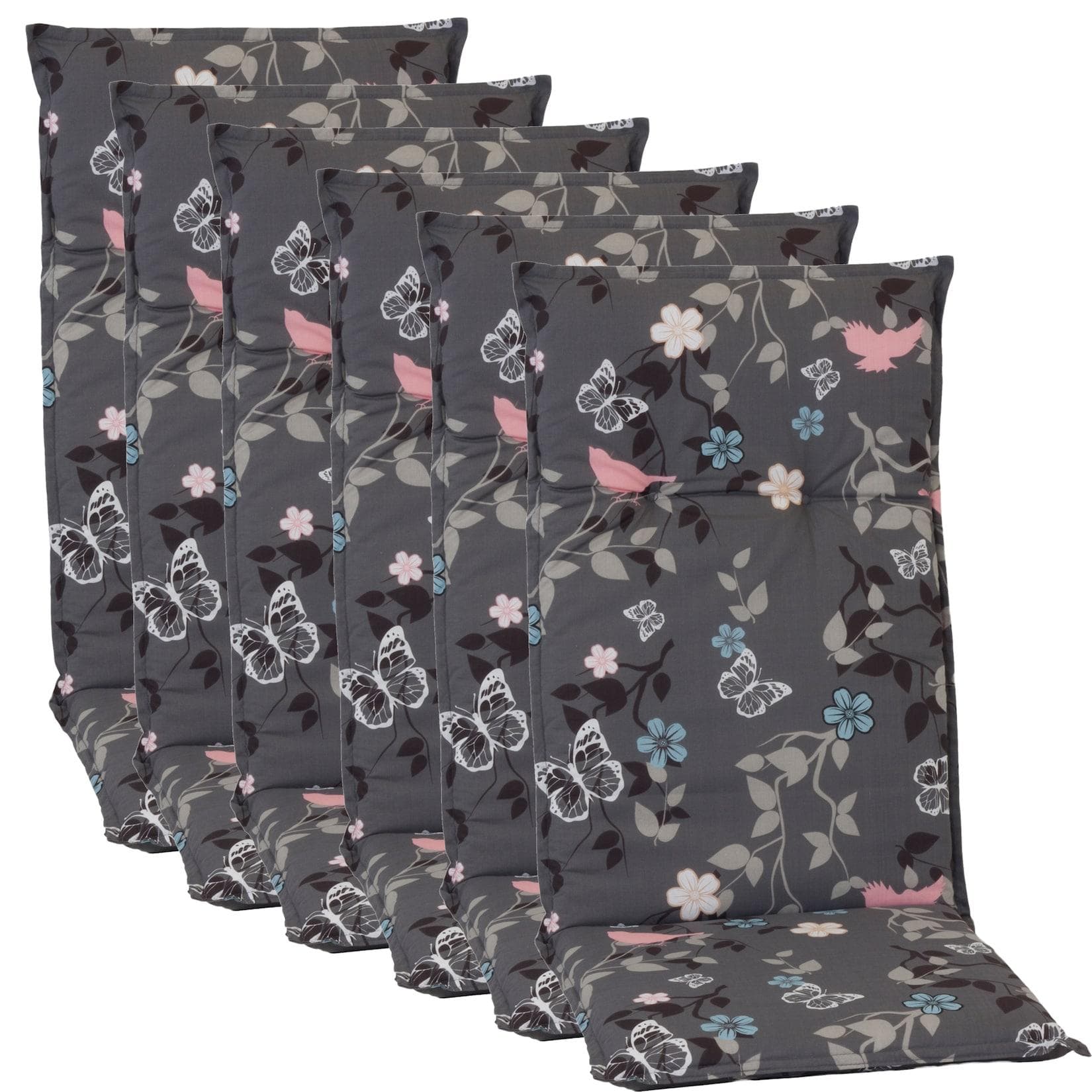 NYVI Gartenstuhl-Auflage Barcelona 6er Set Vintage Flower