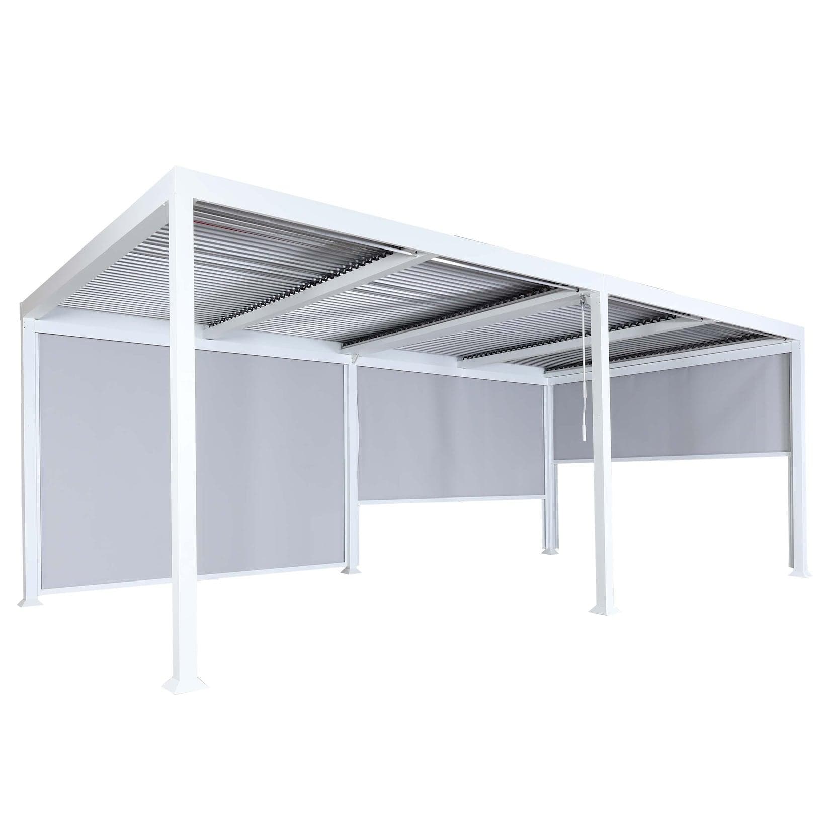 Alu Pergola MCW-L41 Lamellen-Pavillon 3x6m Weiß