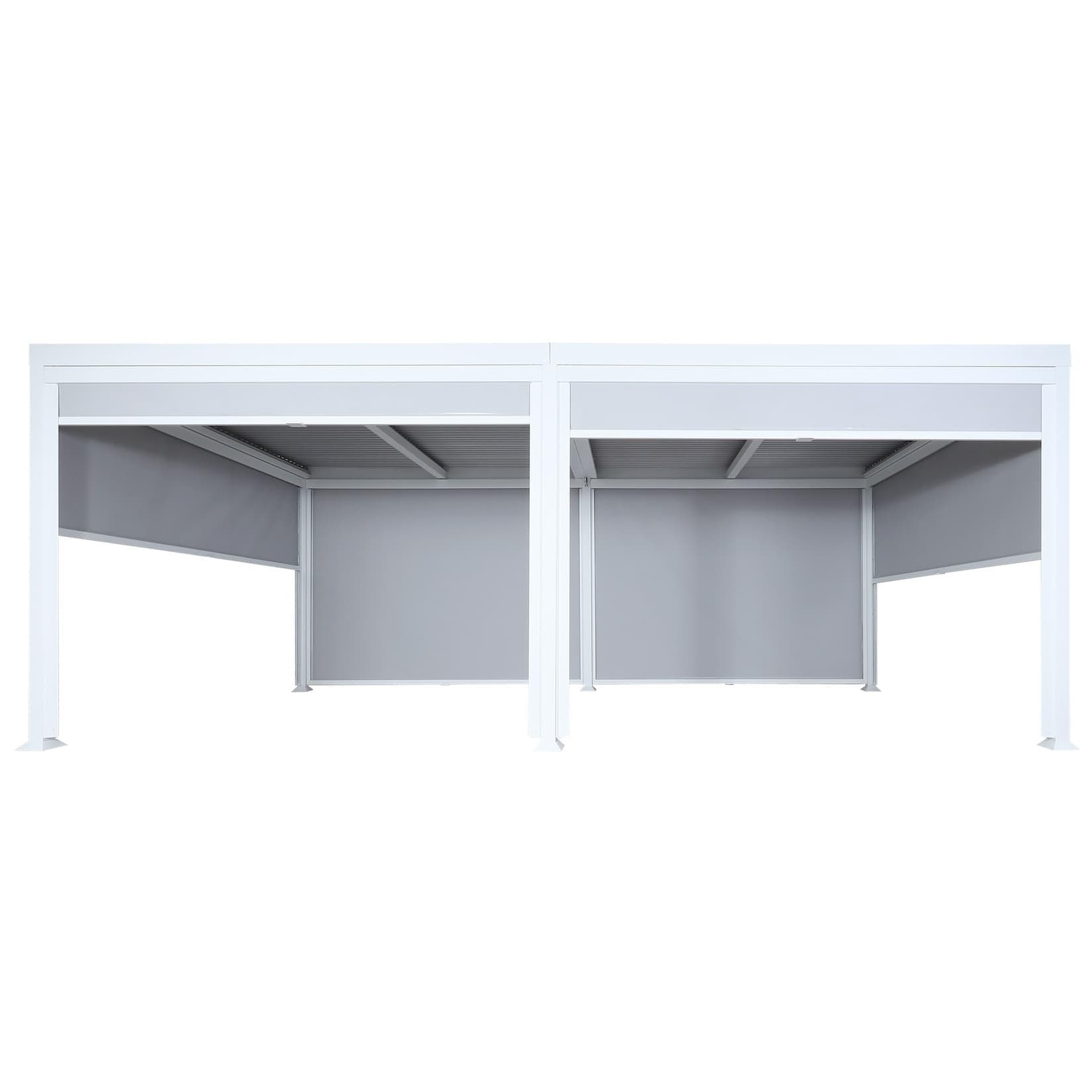 Alu Pergola MCW-L41 mit 6x Seitenwand, Lamellen-Pavillon, stabiles 8cm-Metallgestell 3x6m ~ weiß