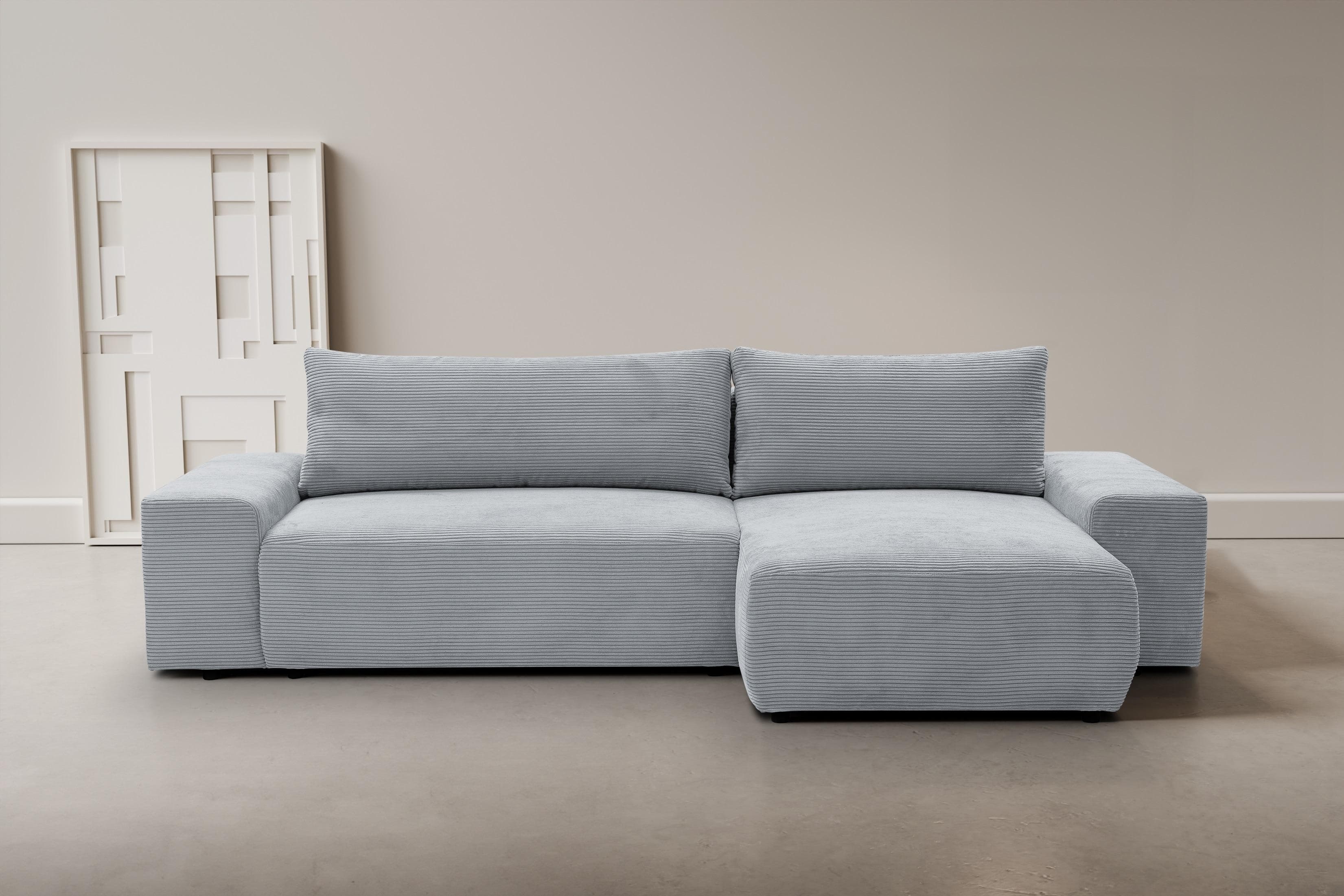 WERK2 Ecksofa Amsterdam Grau L-Form mit Schlaffunktion