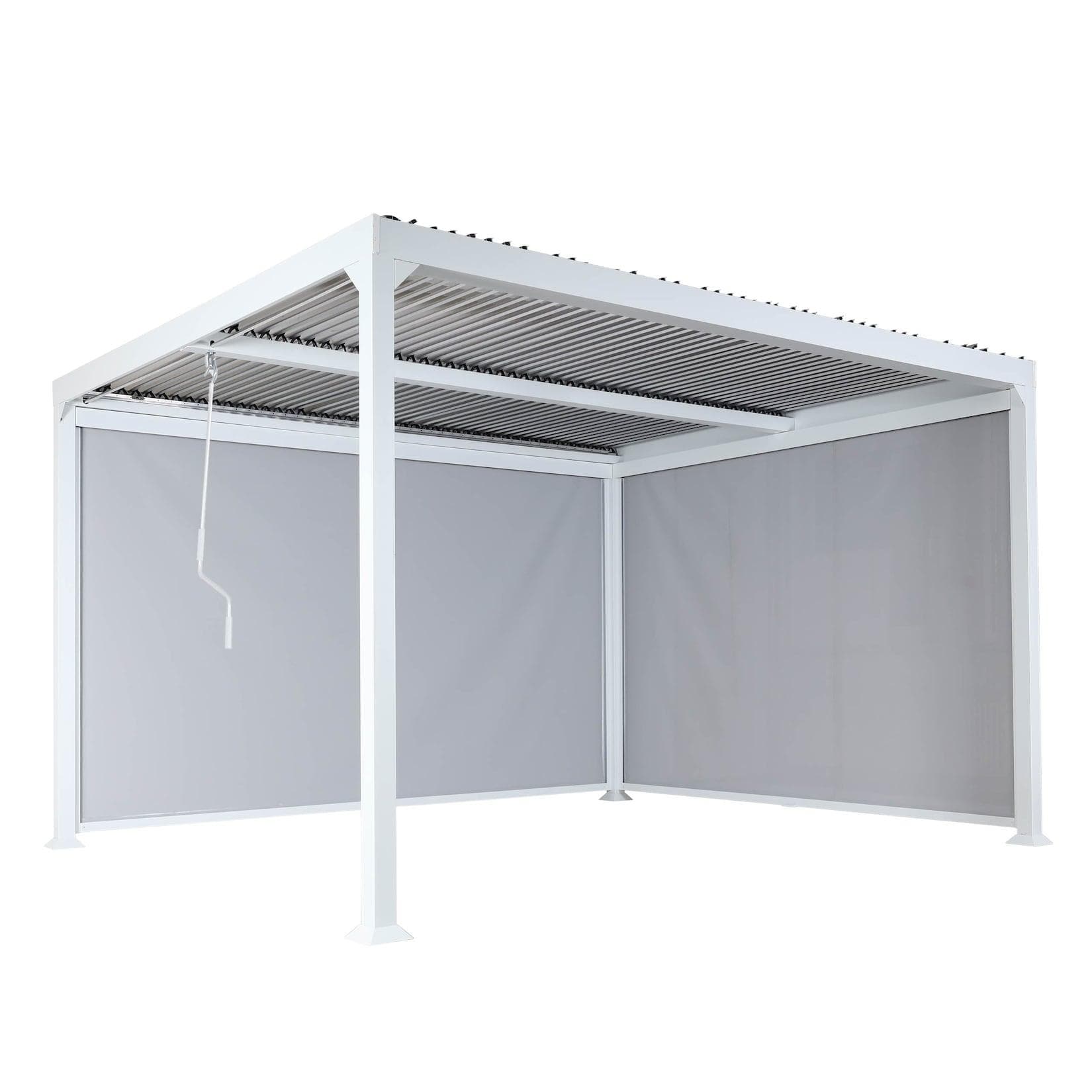 Alu Pergola MCW-L41 Lamellen-Pavillon 3x3,7m Weiß