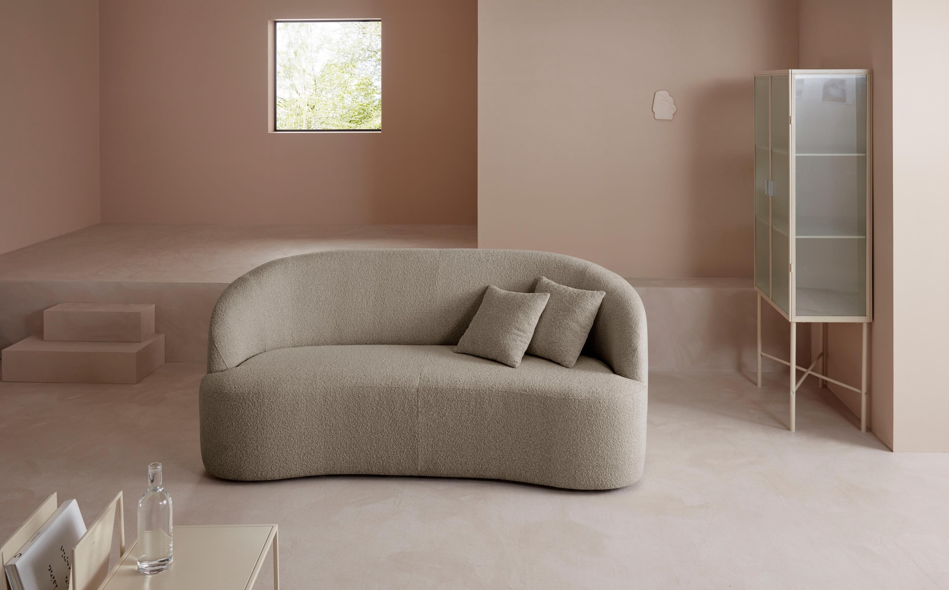 LeGer Home Sofa Dilara 3-Sitzer Beige Polyester