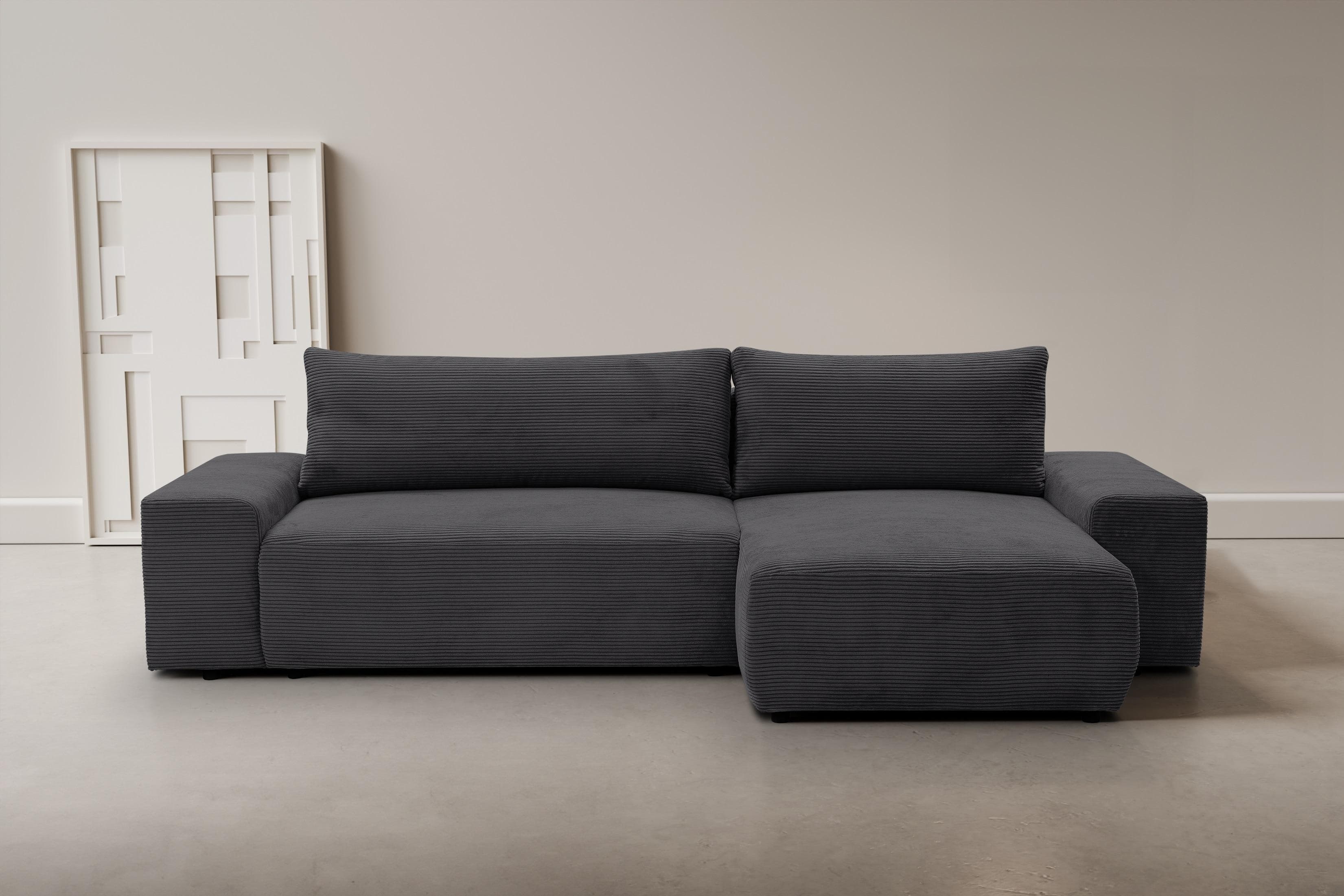 WERK2 Ecksofa Amsterdam Anthrazit L-Form mit Bettkasten