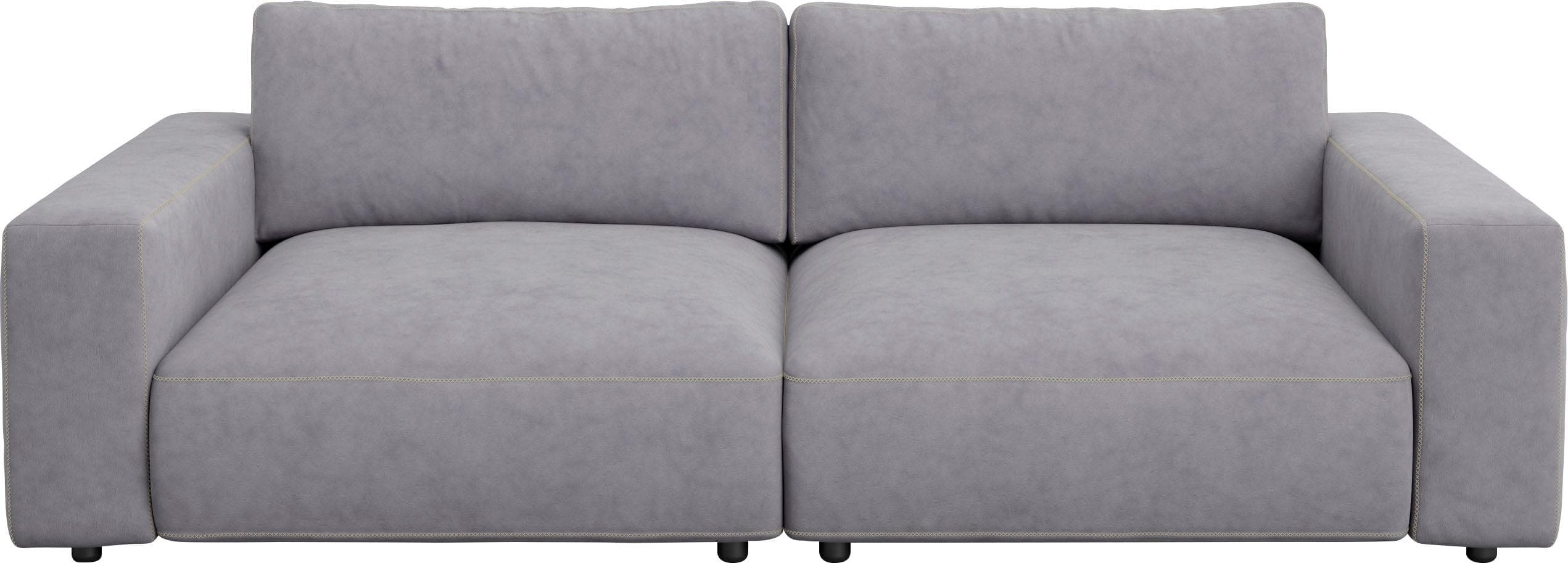 Big-Sofa MUSTERRING LUCIA Silber Microfaser CRONA