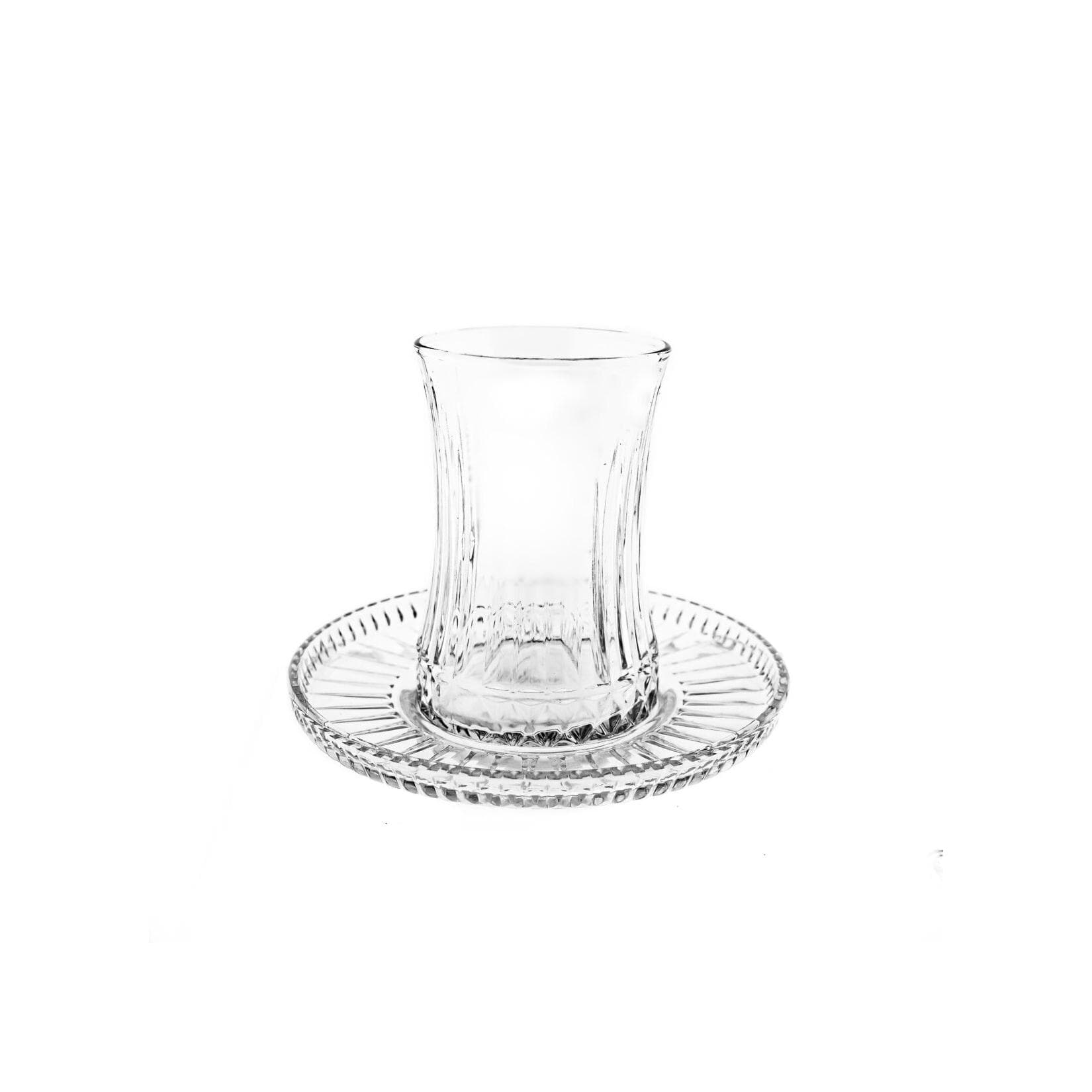 Pasabahce 12er-Set Teegläser mit Unterteller 170 ml Dezent