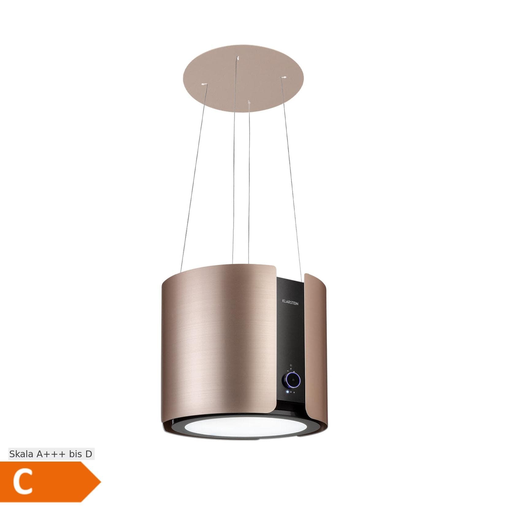 Klarstein Skyfall Inselabzugshaube 45cm Umluft 402m³/h LED