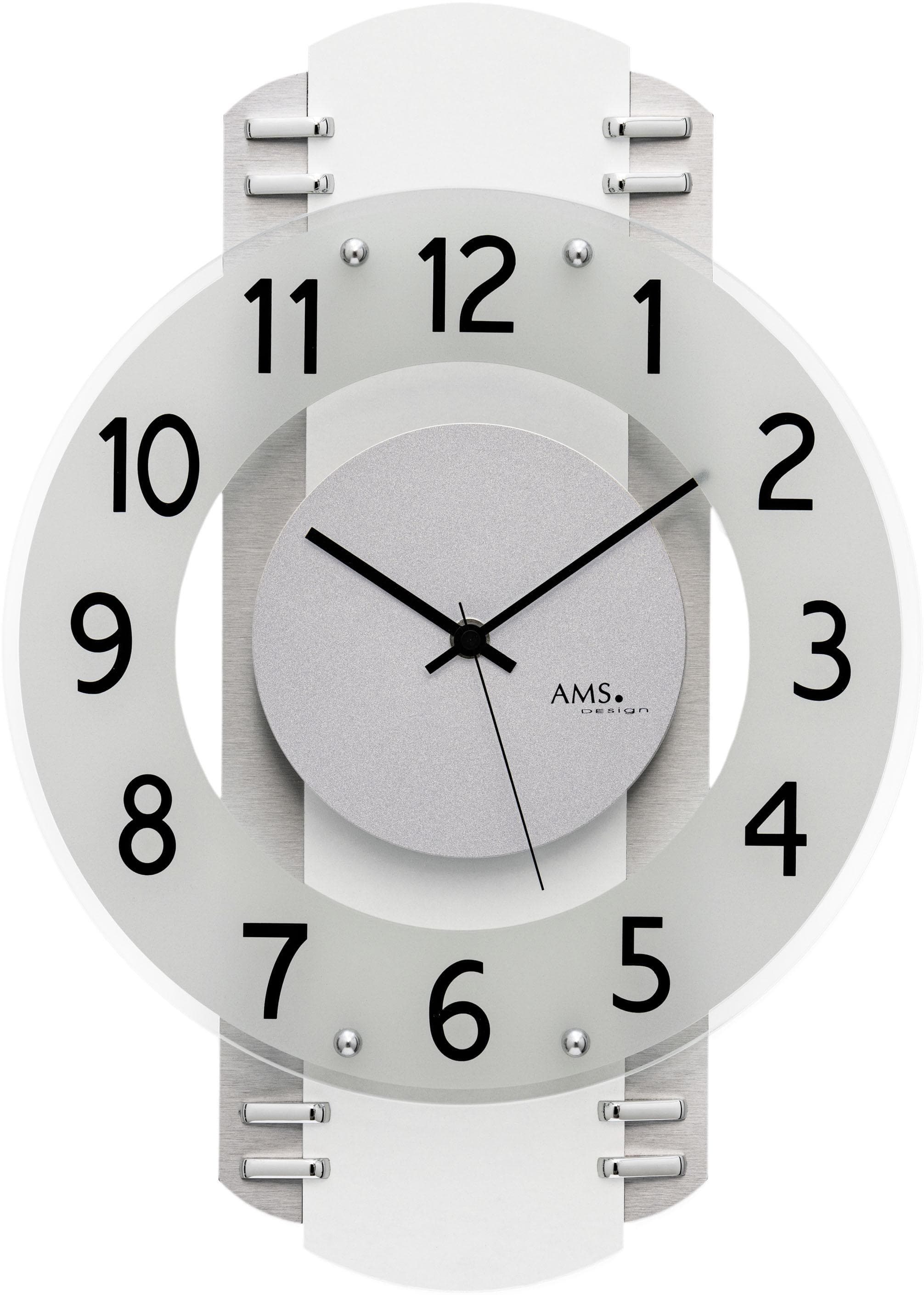 AMS Funkwanduhr Weiß Quarzuhr Made in Germany