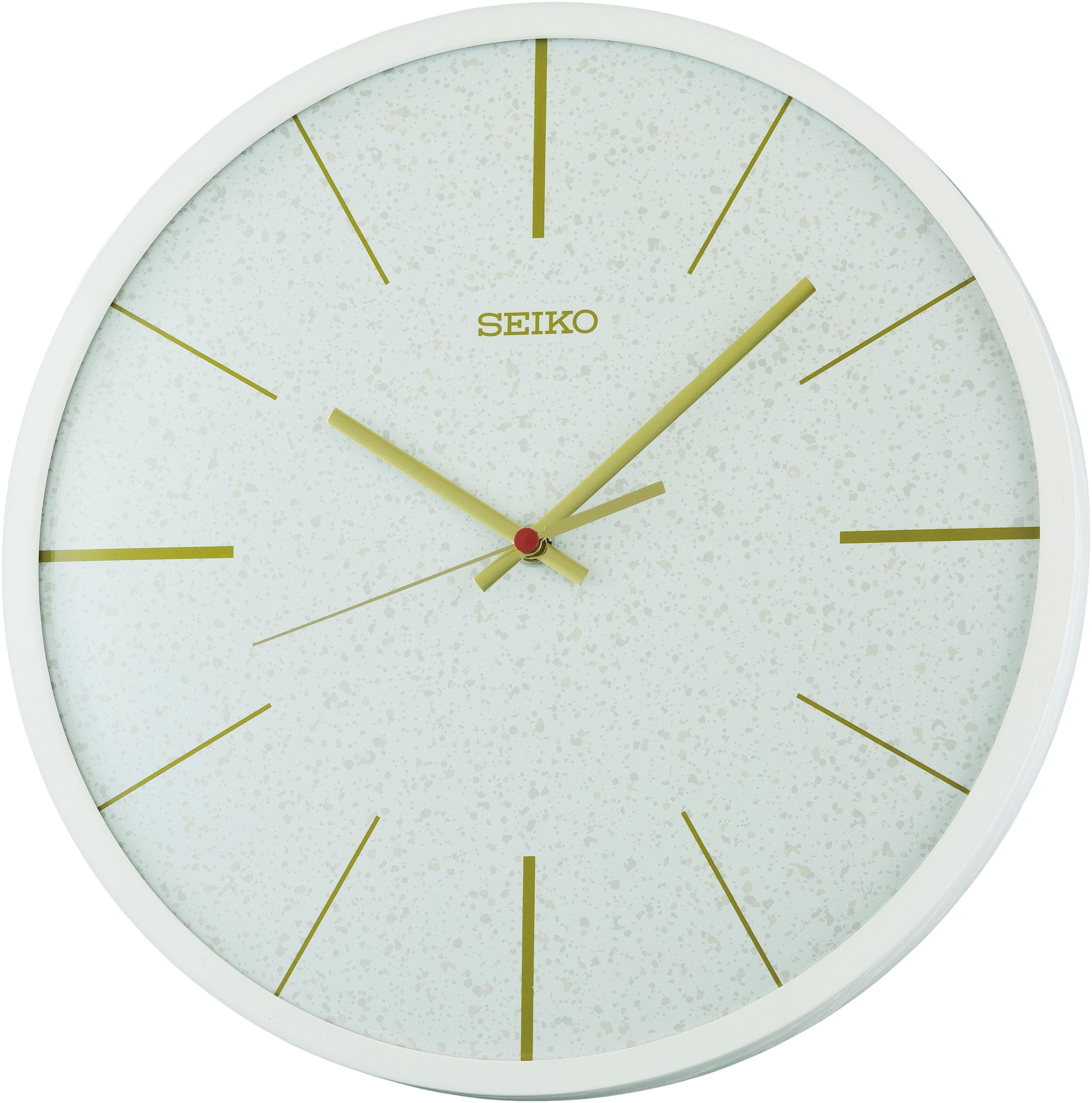Seiko Wanduhr Weiß Quarzuhr Durchlaufende Sekunde