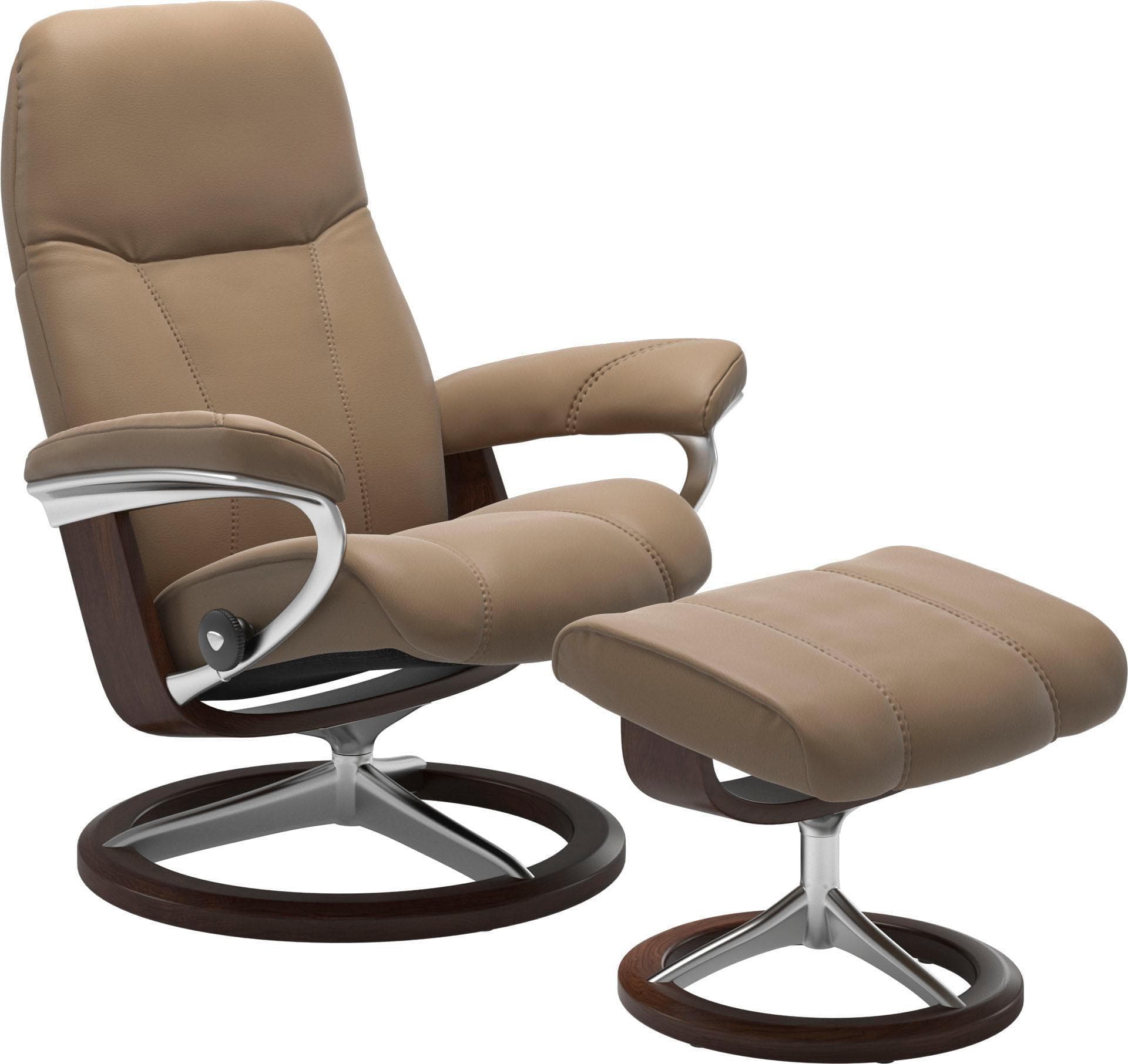 Stressless® Relaxsessel Consul Set mit Hocker & Signature Base Braun